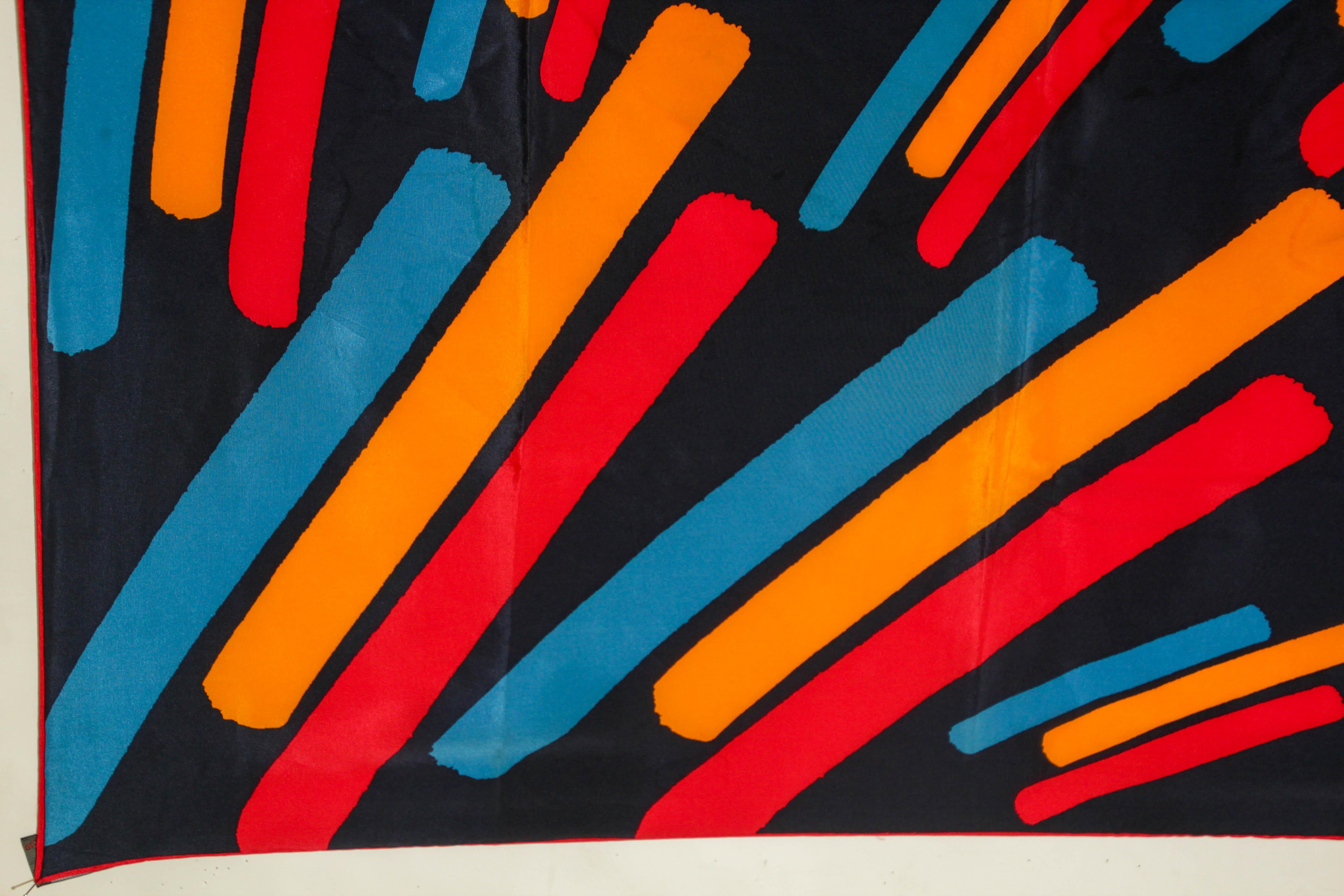 Vintage CHRISTIAN FISCHBACHER for RAIFFEISEN Silk Scarf Hem Rolled 34 