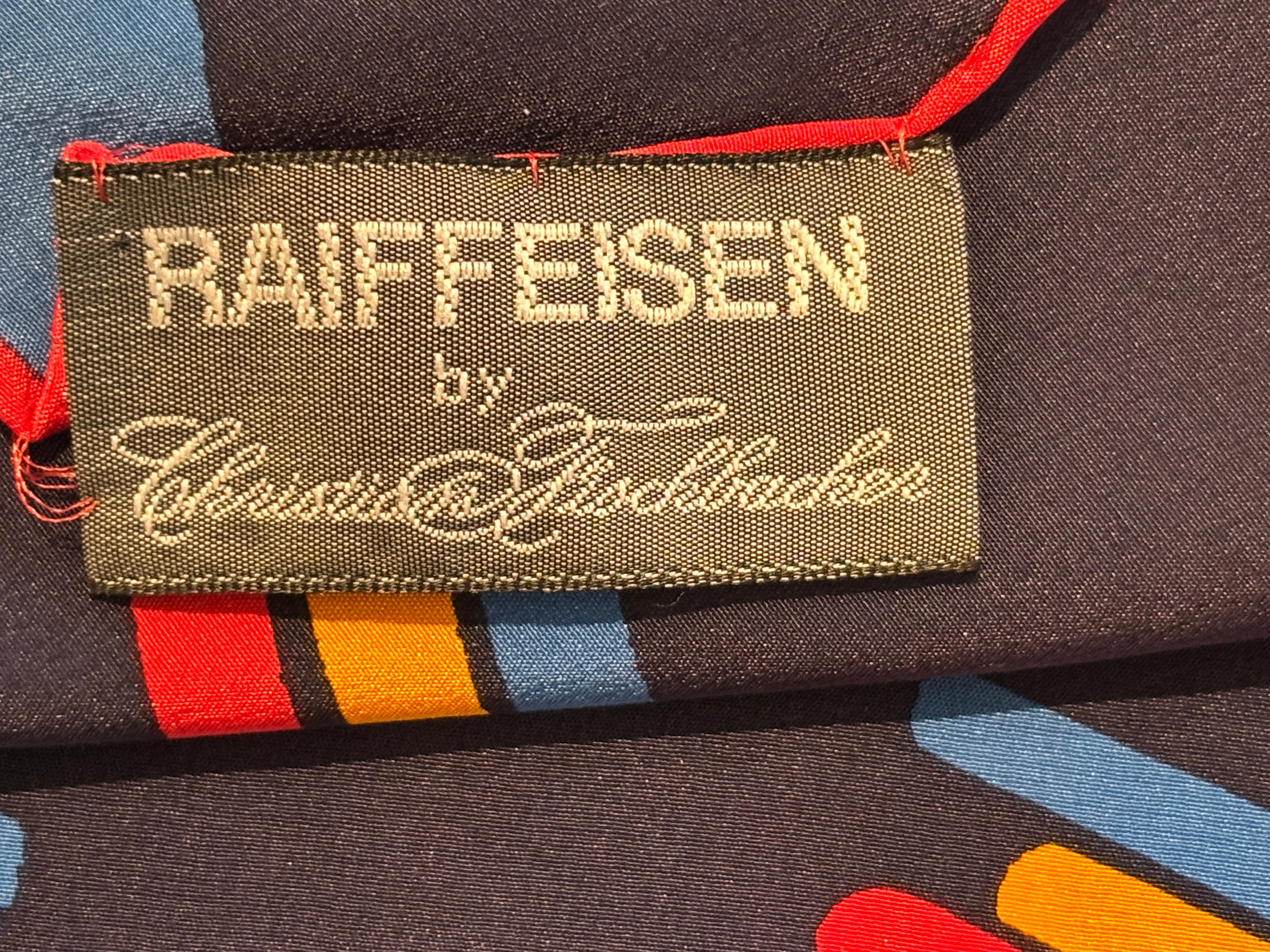 Vintage CHRISTIAN FISCHBACHER for RAIFFEISEN Silk Scarf Hem Rolled 34 