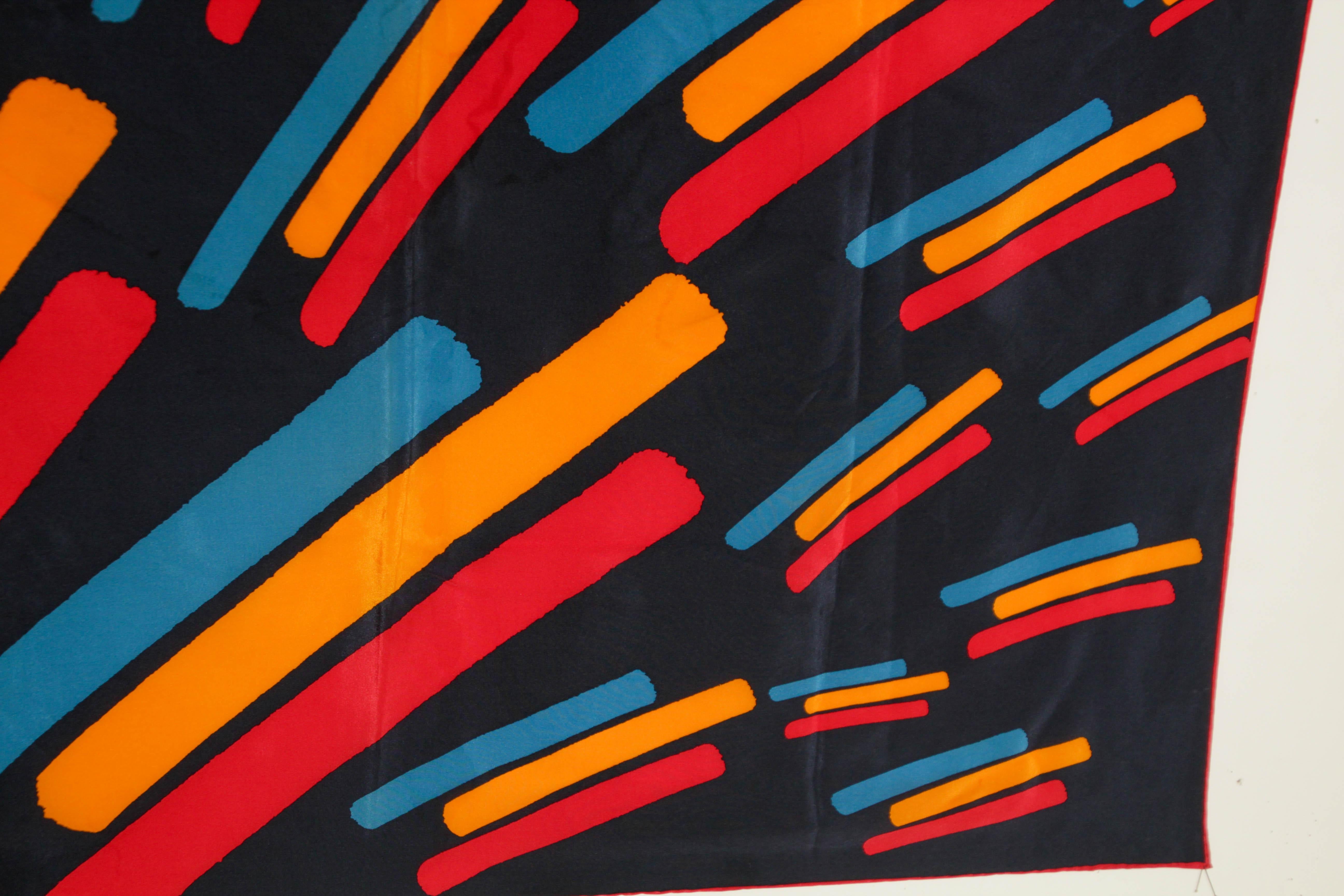 Vintage CHRISTIAN FISCHBACHER for RAIFFEISEN Silk Scarf Hem Rolled 34 