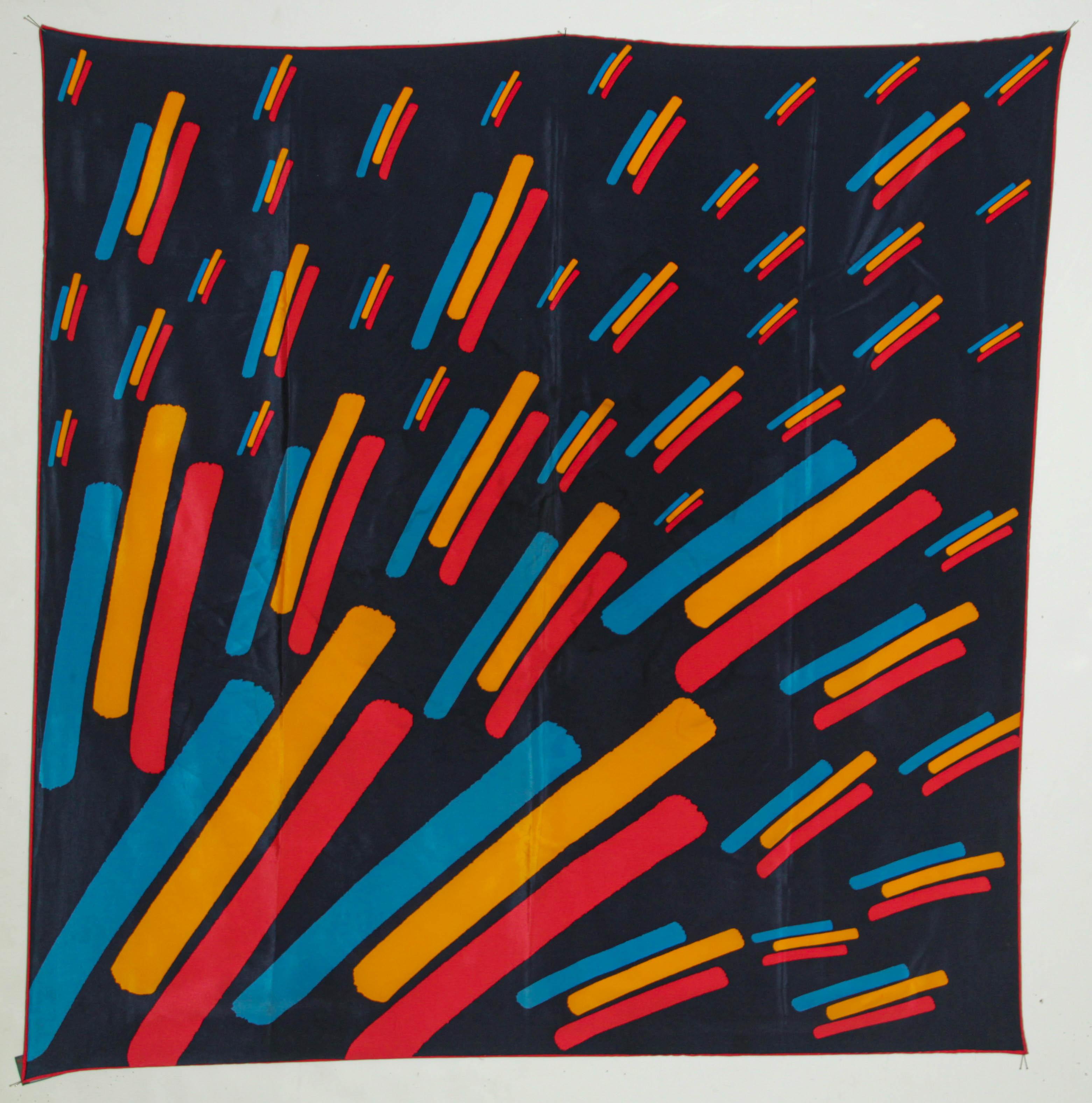 Vintage CHRISTIAN FISCHBACHER for RAIFFEISEN Silk Scarf Hem Rolled 34 