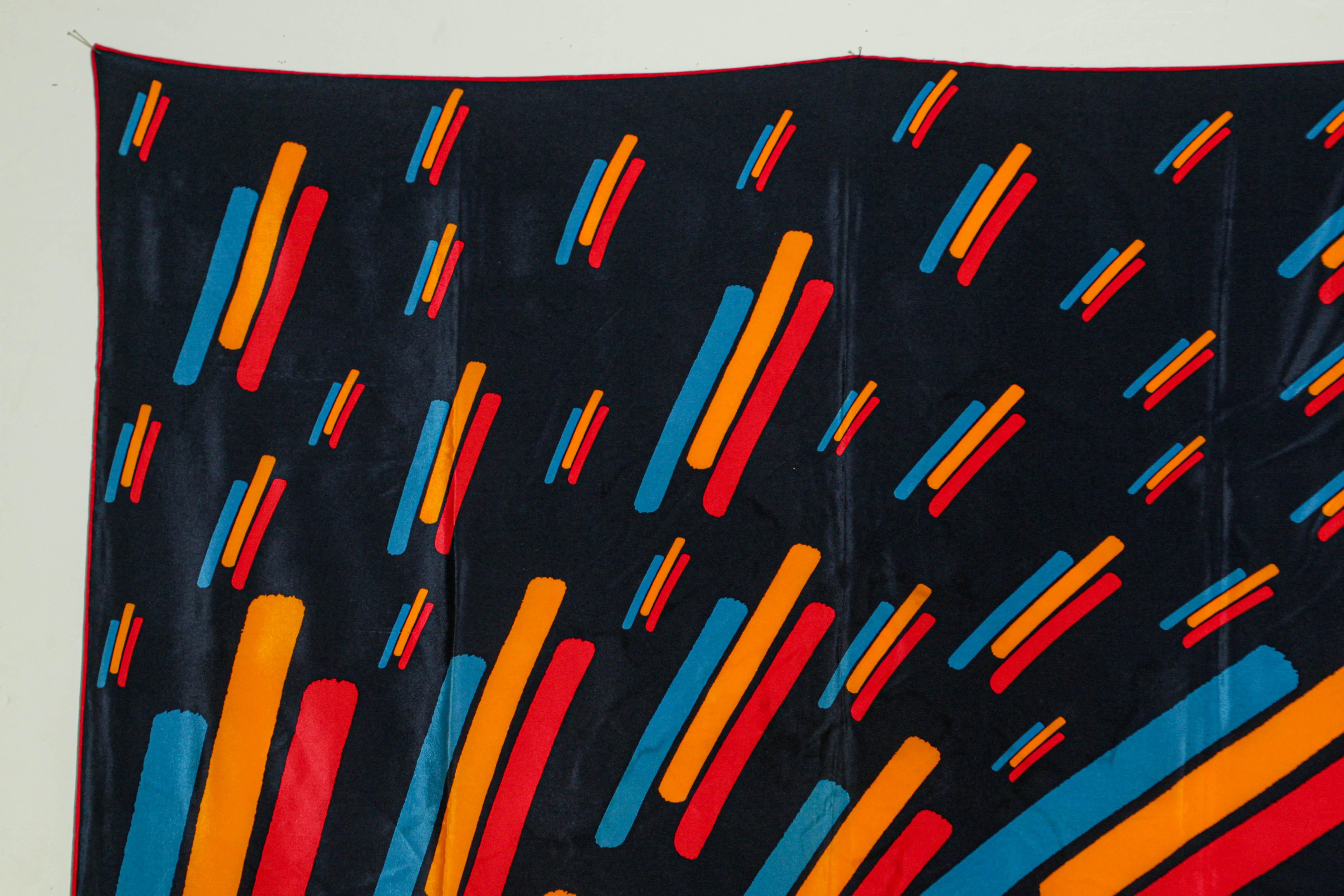 Vintage CHRISTIAN FISCHBACHER for Raiffeisen. Silk scarf hem rolled 34 