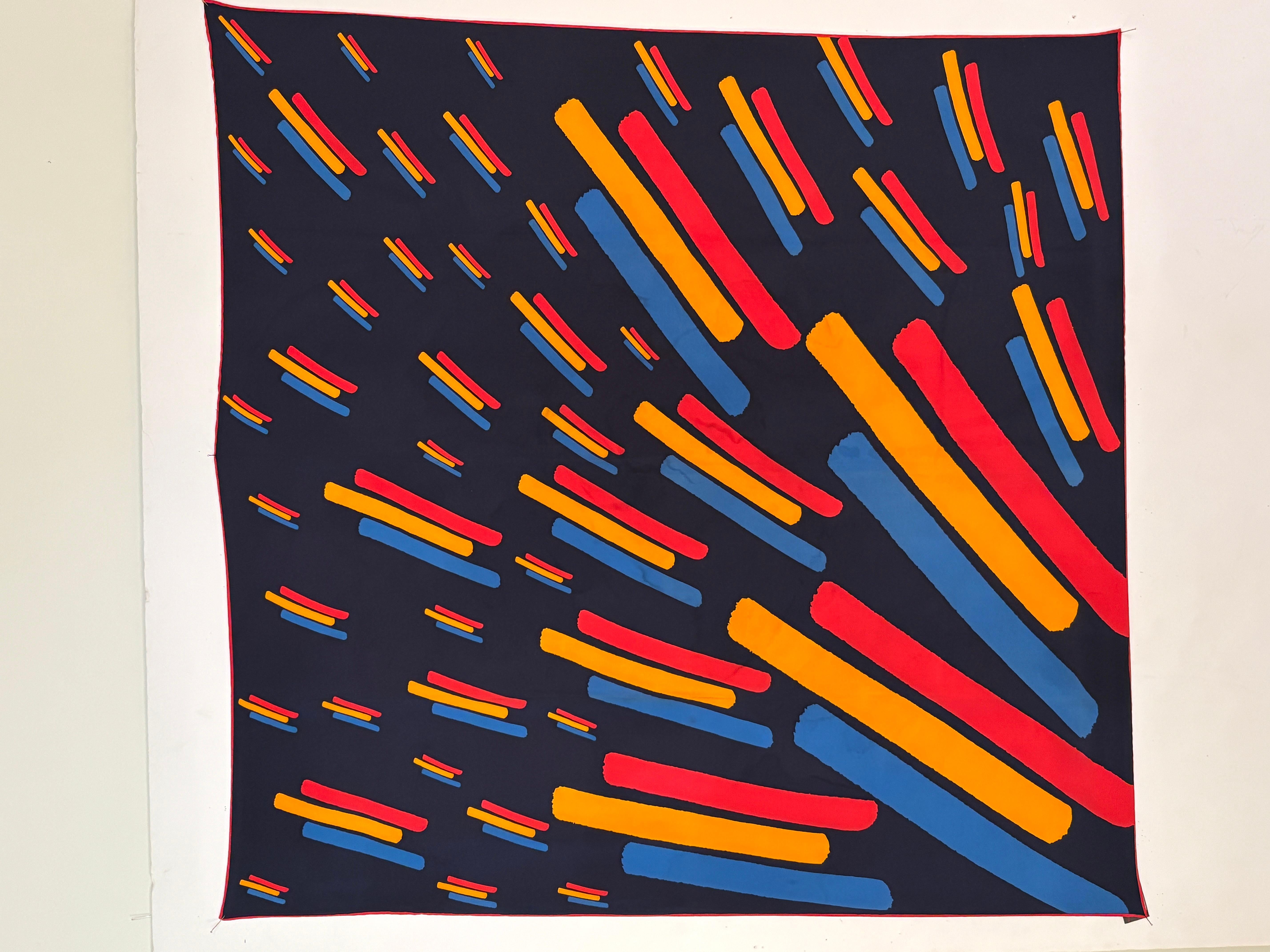 Vintage CHRISTIAN FISCHBACHER for RAIFFEISEN Silk Scarf Hem Rolled 34 