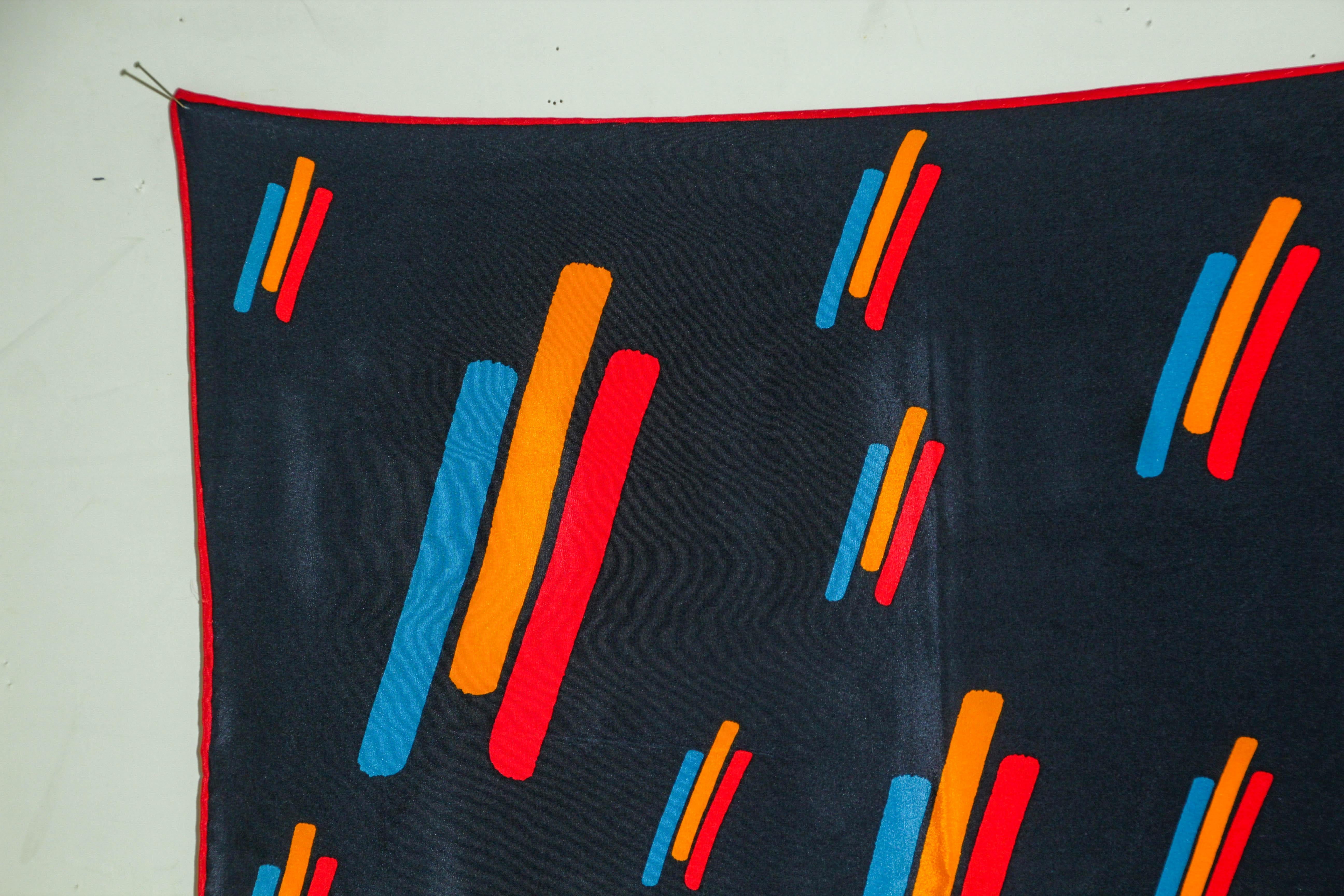 Vintage CHRISTIAN FISCHBACHER for RAIFFEISEN Silk Scarf Hem Rolled 34 
