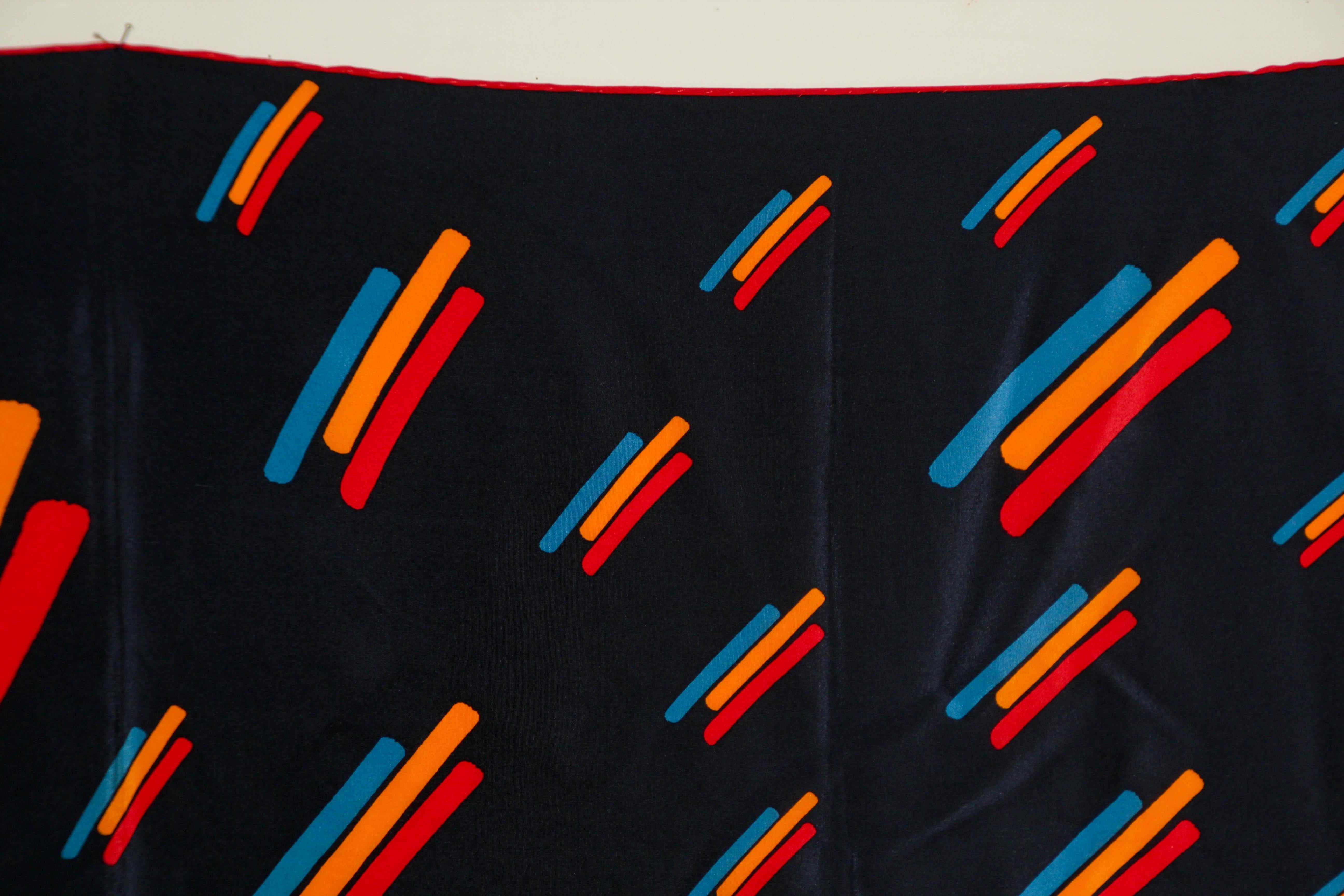 Vintage CHRISTIAN FISCHBACHER for RAIFFEISEN Silk Scarf Hem Rolled 34 