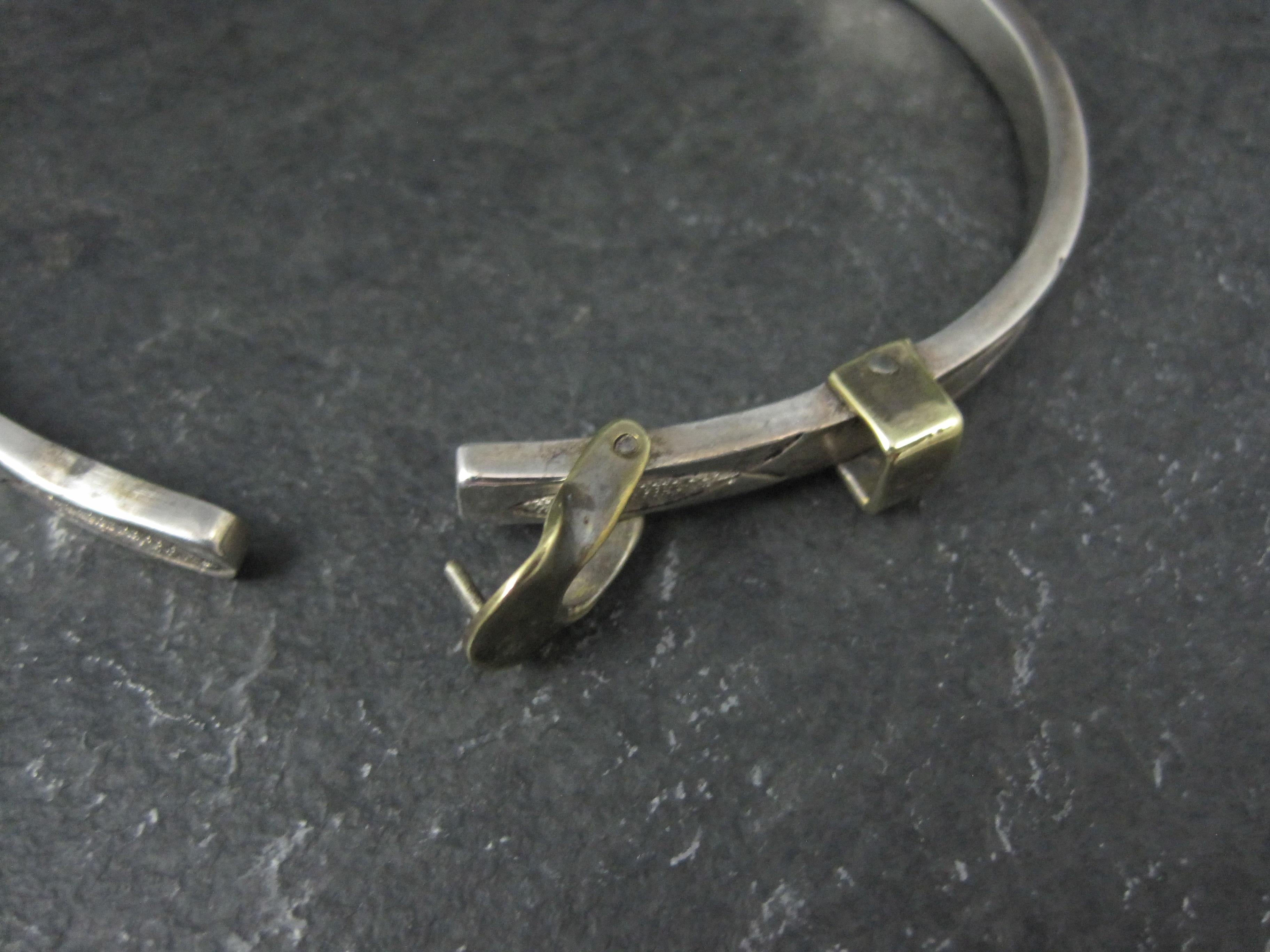 Brazalete brazalete vintage pez cristiano Ichthys hebilla de plata mexicana 6,5 en venta 3