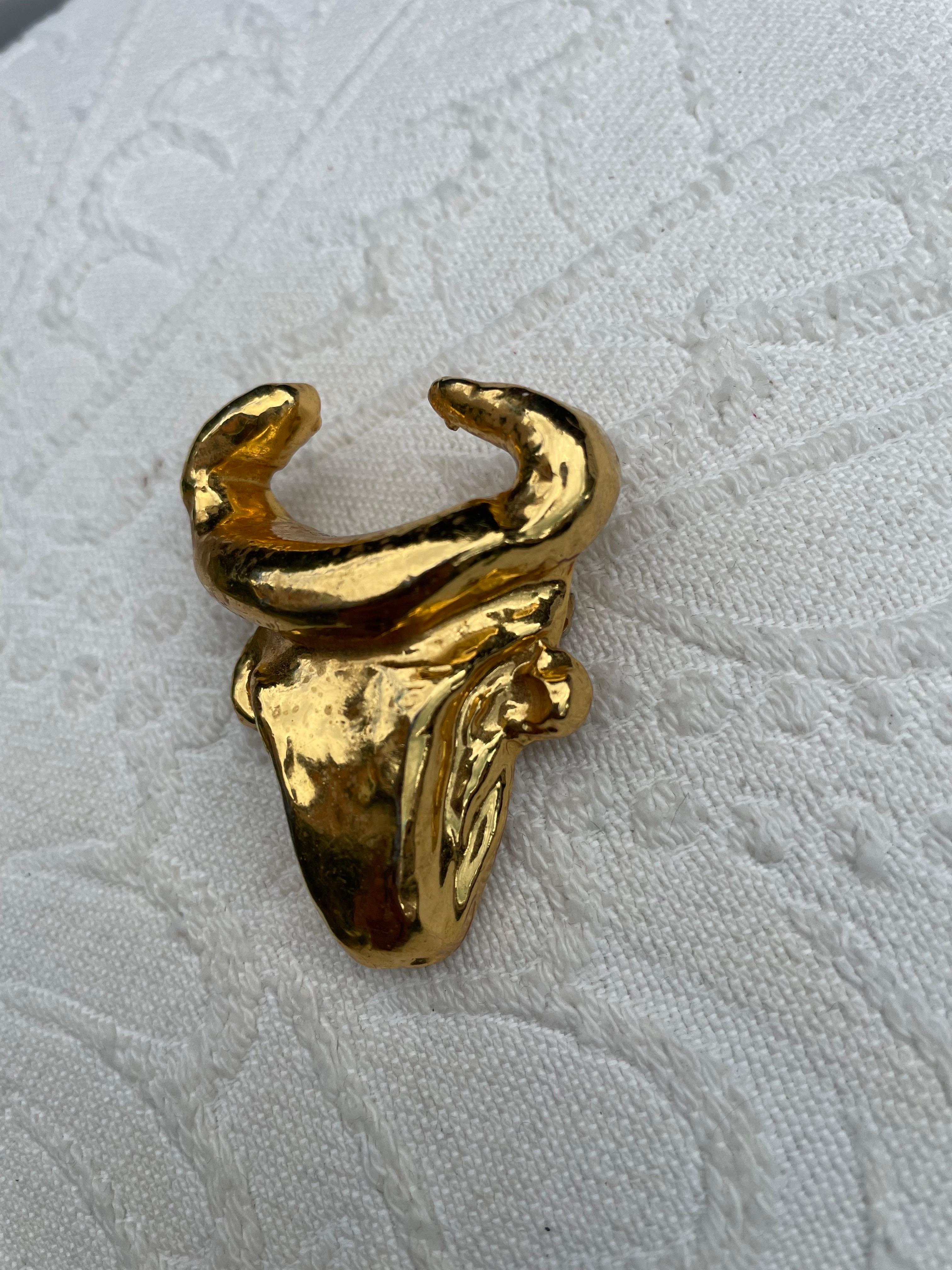 Brown Vintage Christian La Croix brooch For Sale