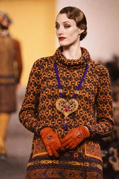 Vintage Christian Lacroix 1990er Jahre Gold Herz-Anhänger Halskette