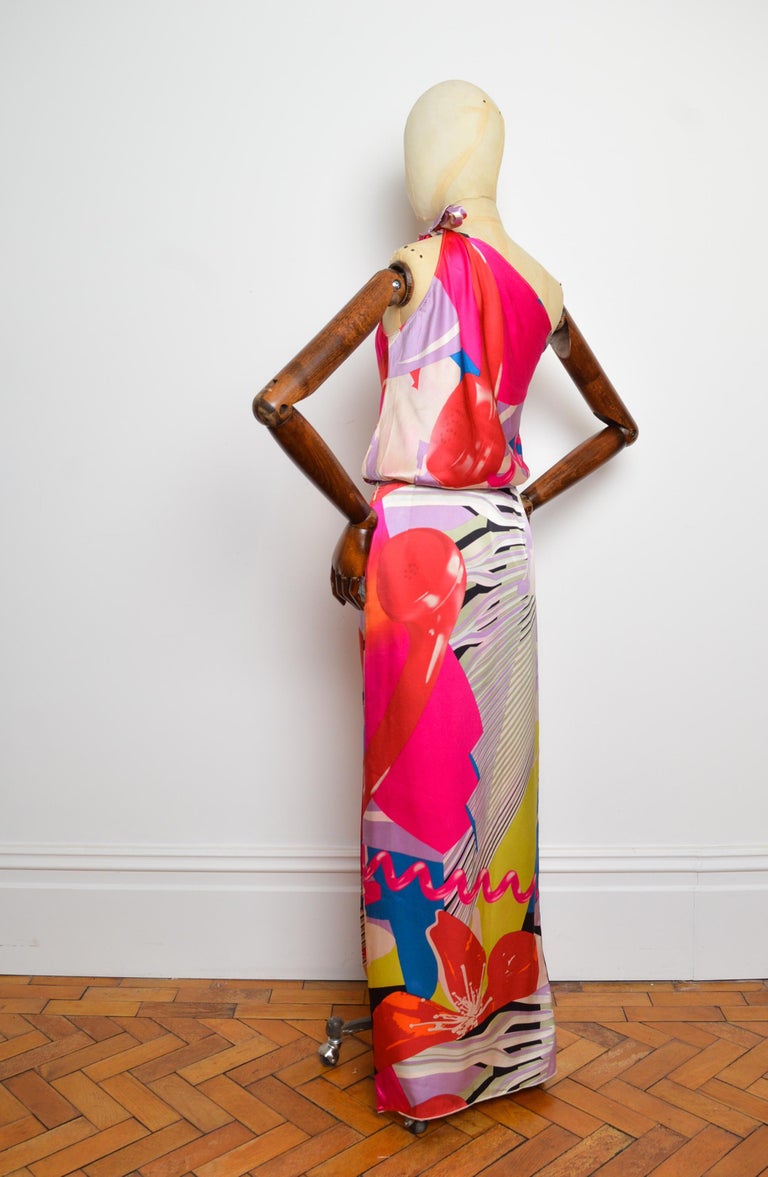 2000s maxi dress Vintage 90s 2000s Y2K Nicole Miller Abstract Embroidered Maxi Dress