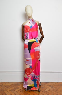 Vintage Christian Lacroix 2000’s Satin Silk Floor Length Maxi Dress