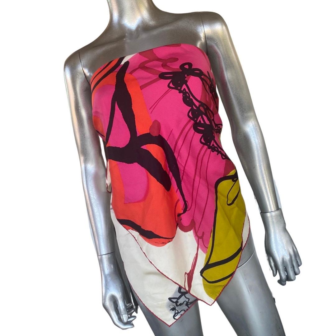 Christian Lacroix - Écharpe en soie multicolore à motif abstrait « Modèles »  en vente 4