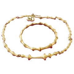 Vintage CHRISTIAN LACROIX Bamboo Bracelet Necklace Set