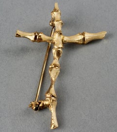 Vintage CHRISTIAN LACROIX Bamboo Cross Brooch