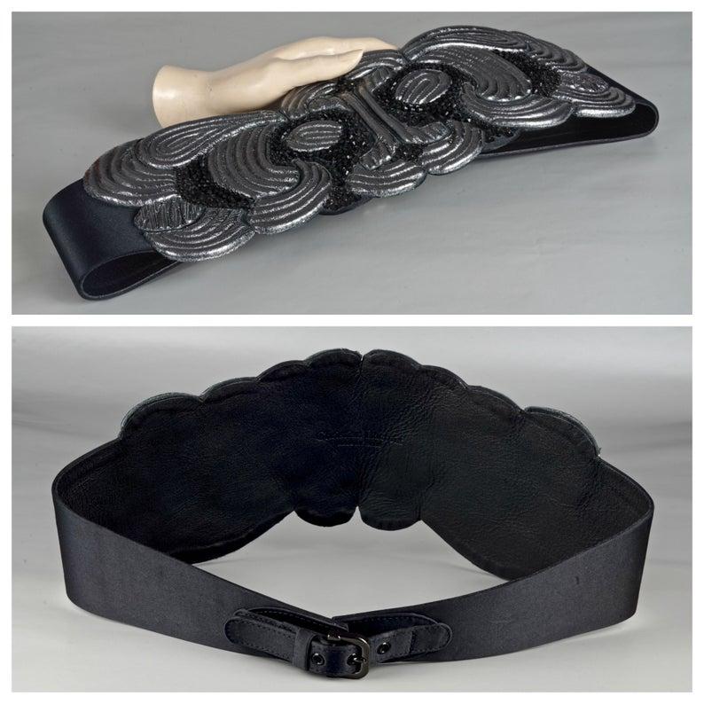 Vintage CHRISTIAN LACROIX Beaded Aztec Mask Belt For Sale 1