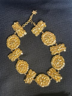 Vintage Christian Lacroix Bijoux Gold-Tone Sculptural Chain Belt, Made in France