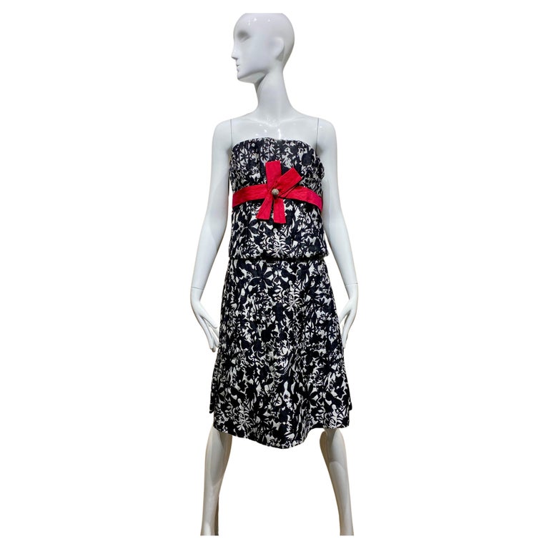 chinese dress ladies CHRISTIAN LACROIX BLACK LINEN HOLLYWOOD DRESS WITH GOLD TONE HARDWARE main image 0