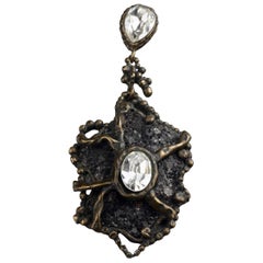 Vintage CHRISTIAN LACROIX Brutalist Rhinestone Pendant Necklace