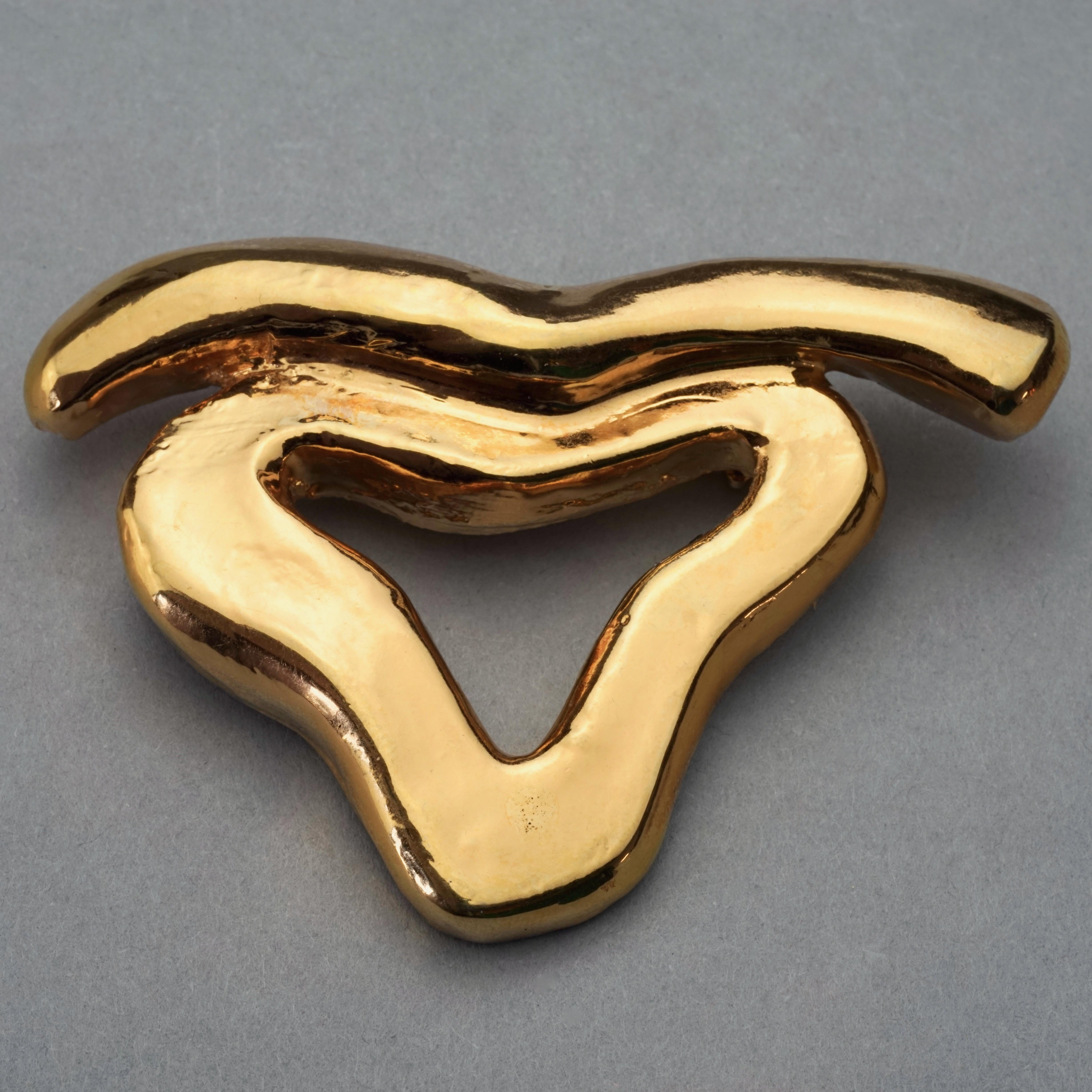 Vintage CHRISTIAN LACROIX Bull Modernist Abstract Brooch In Good Condition For Sale In Kingersheim, Alsace