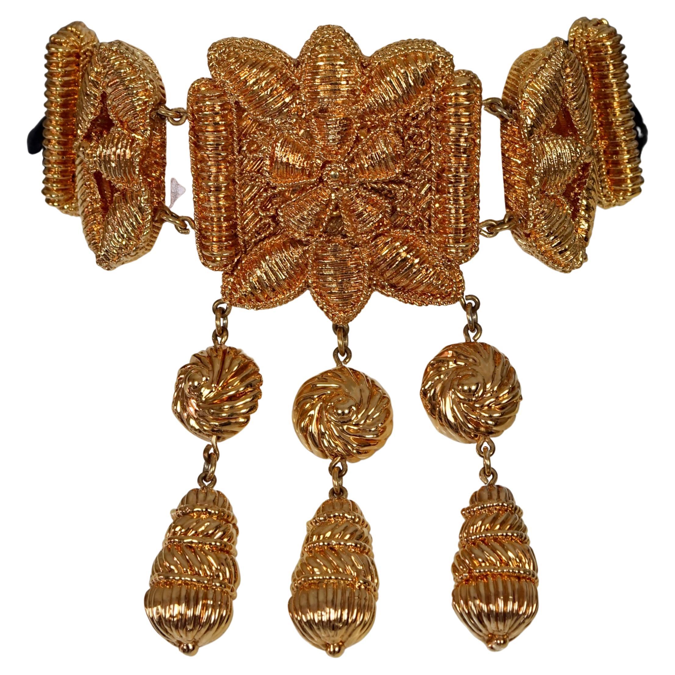 Vintage CHRISTIAN LACROIX Byzantine Opulent Choker Necklace For Sale