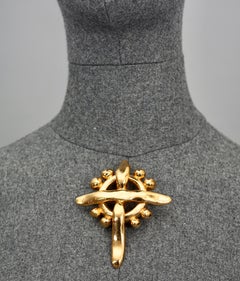 Vintage CHRISTIAN LACROIX Celtic Cross Ball Brooch