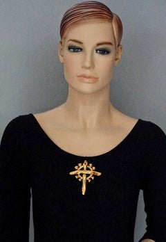 Vintage CHRISTIAN LACROIX Celtic Cross Ball Brooch