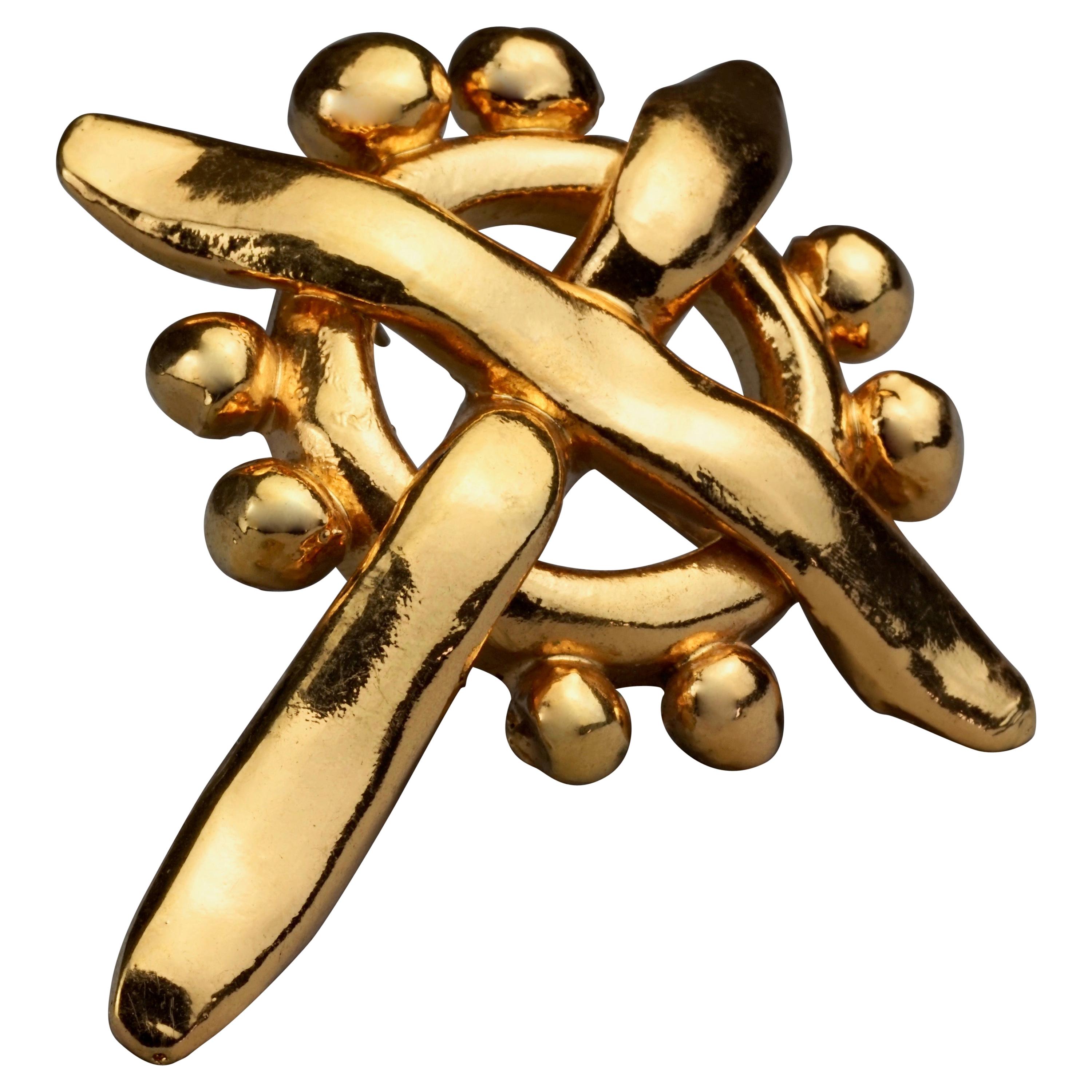 Christian Lacroix Vintage Jewelled Cross Brooch at 1stDibs