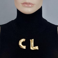 Vintage CHRISTIAN LACROIX CL Logo Monogram Brooch Set