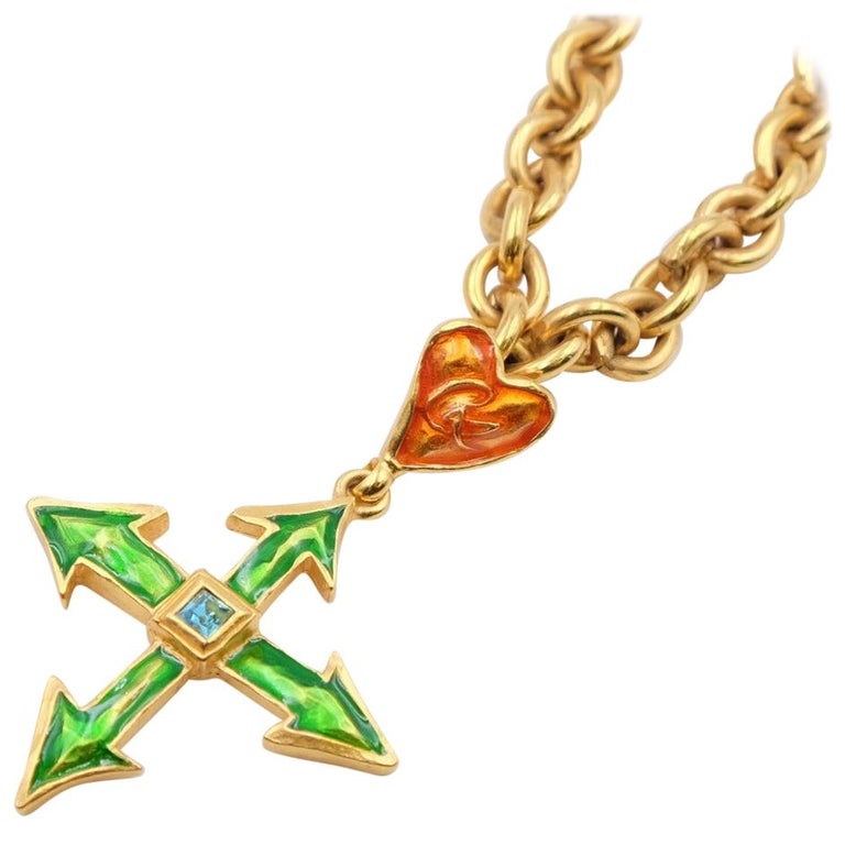 Vintage Christian Lacroix Cross Pendant 1990s at 1stDibs