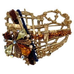 Vintage Christian Lacroix Crystal Openwork Heart Brooch