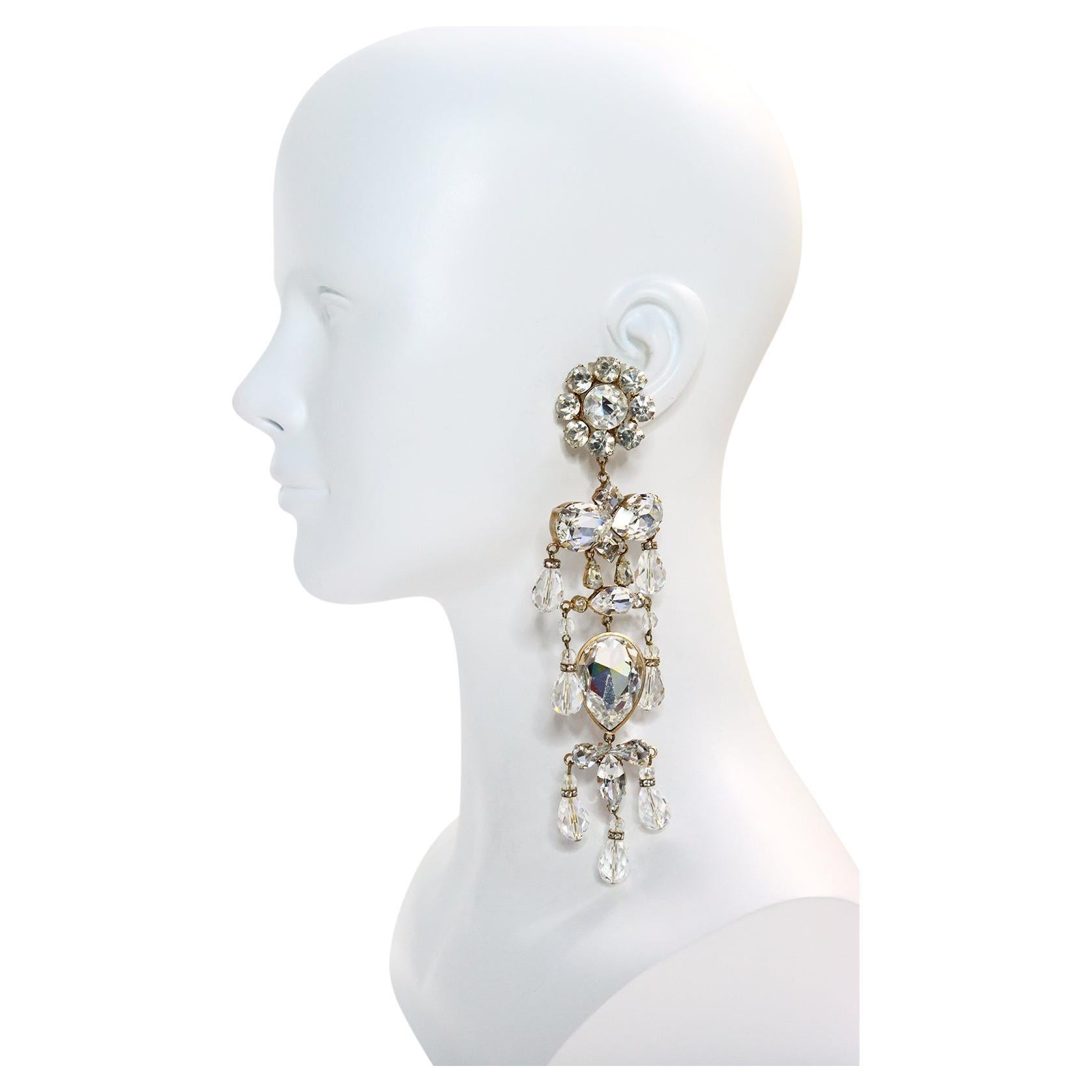 long diamante earrings