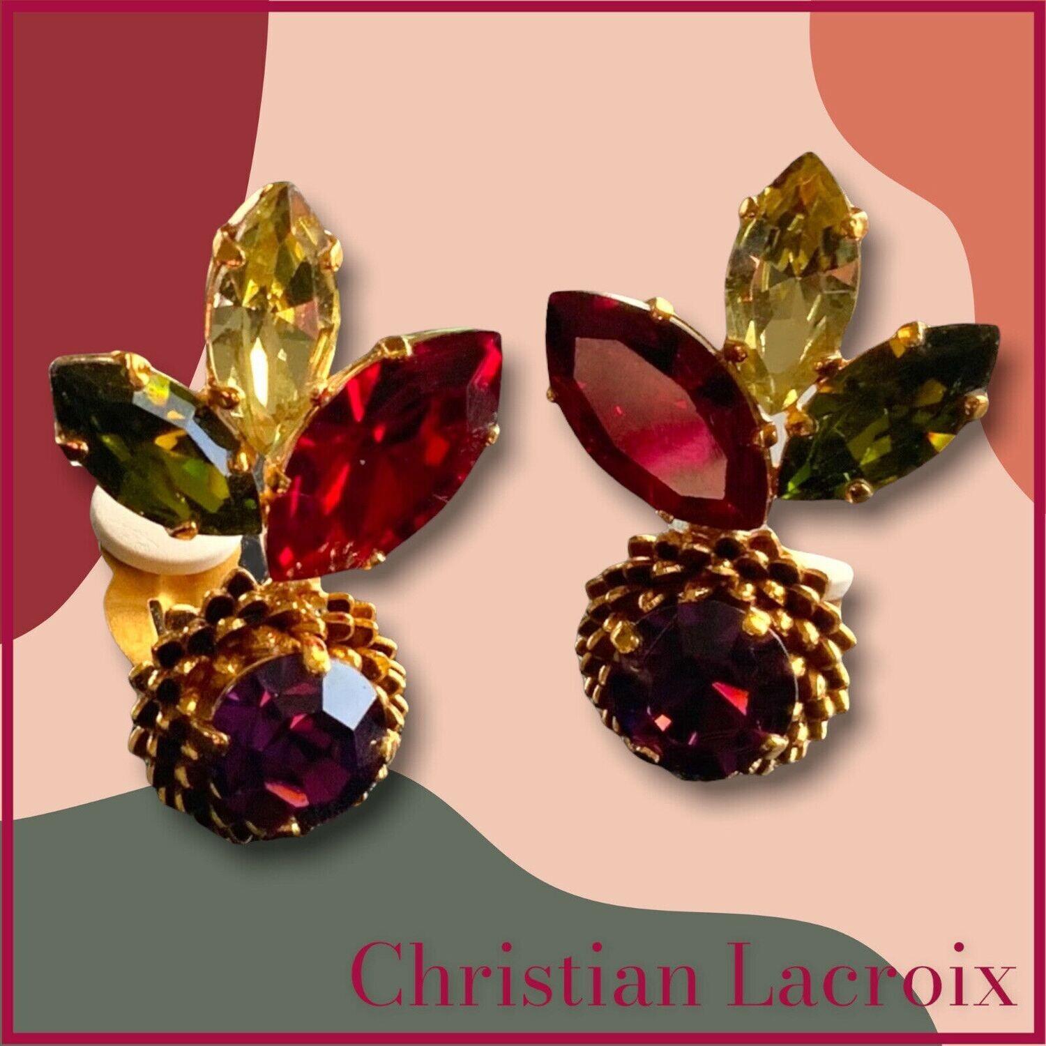 Vintage CHRISTIAN LACROIX earrings In Good Condition For Sale In BÈGLES, FR