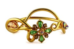 Vintage CHRISTIAN LACROIX Entwined Jewelled Flower Cuff Bracelet