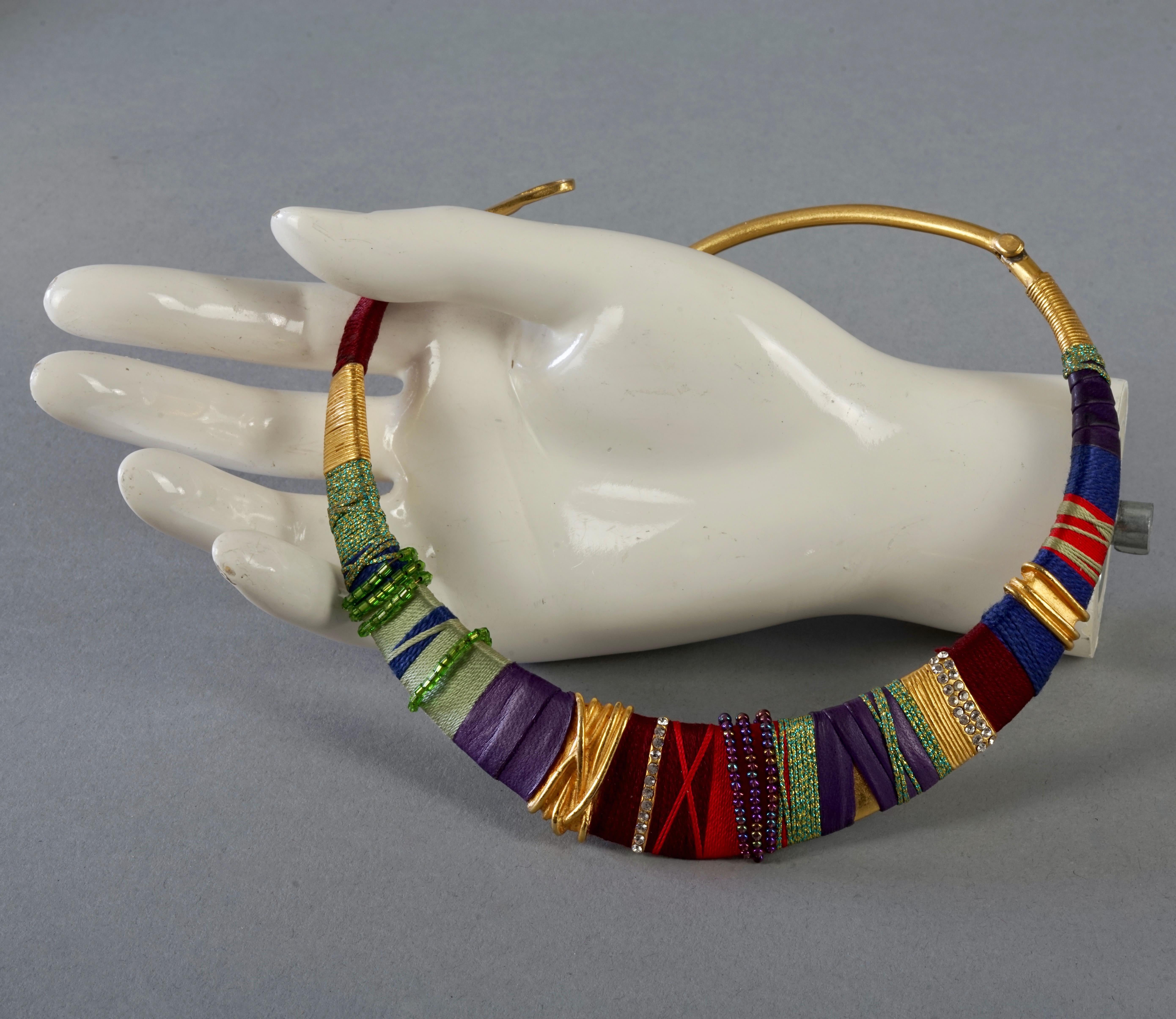 Vintage CHRISTIAN LACROIX Ethnic Masai Rigid Choker Necklace For Sale 6