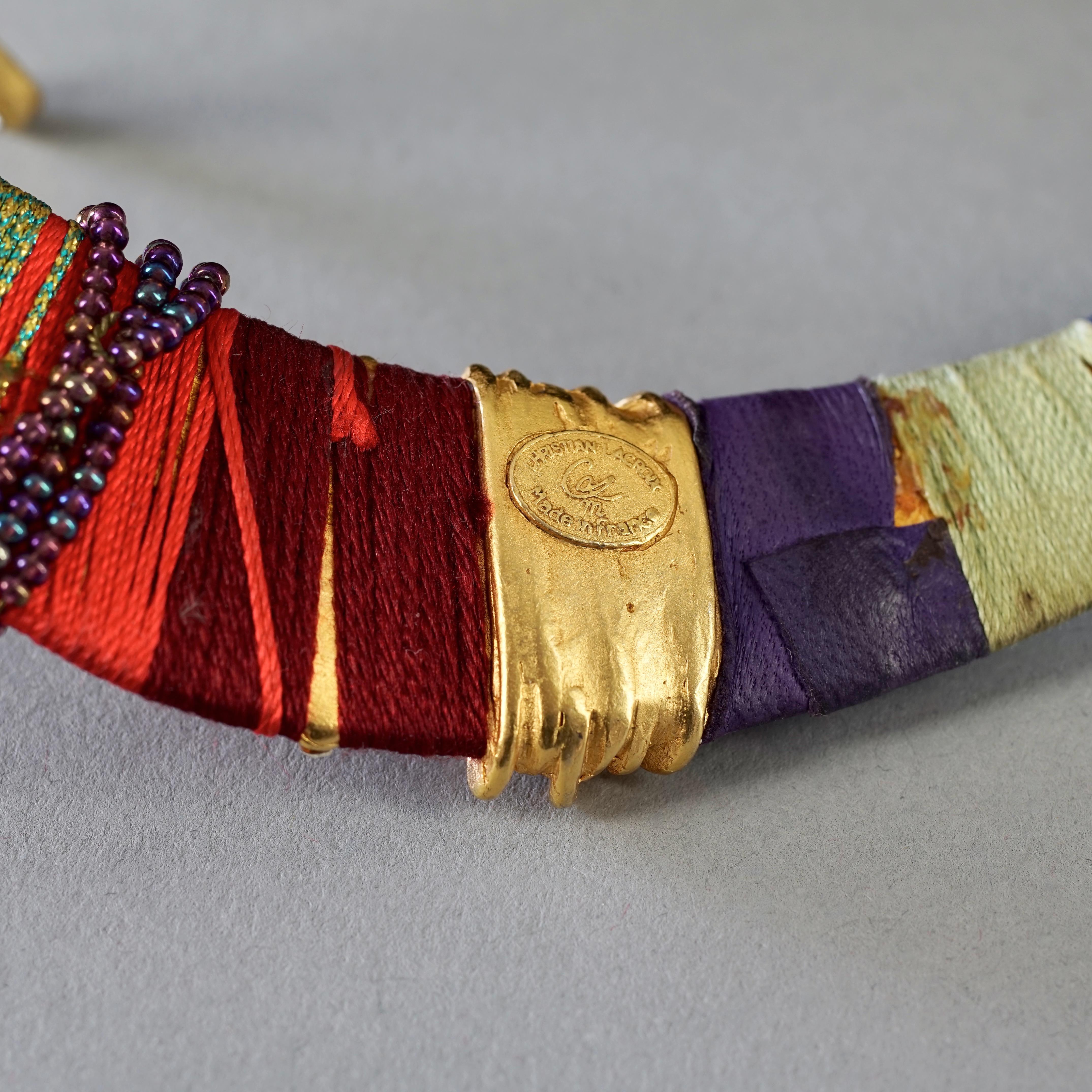 Vintage CHRISTIAN LACROIX Ethnic Masai Rigid Choker Necklace For Sale 7