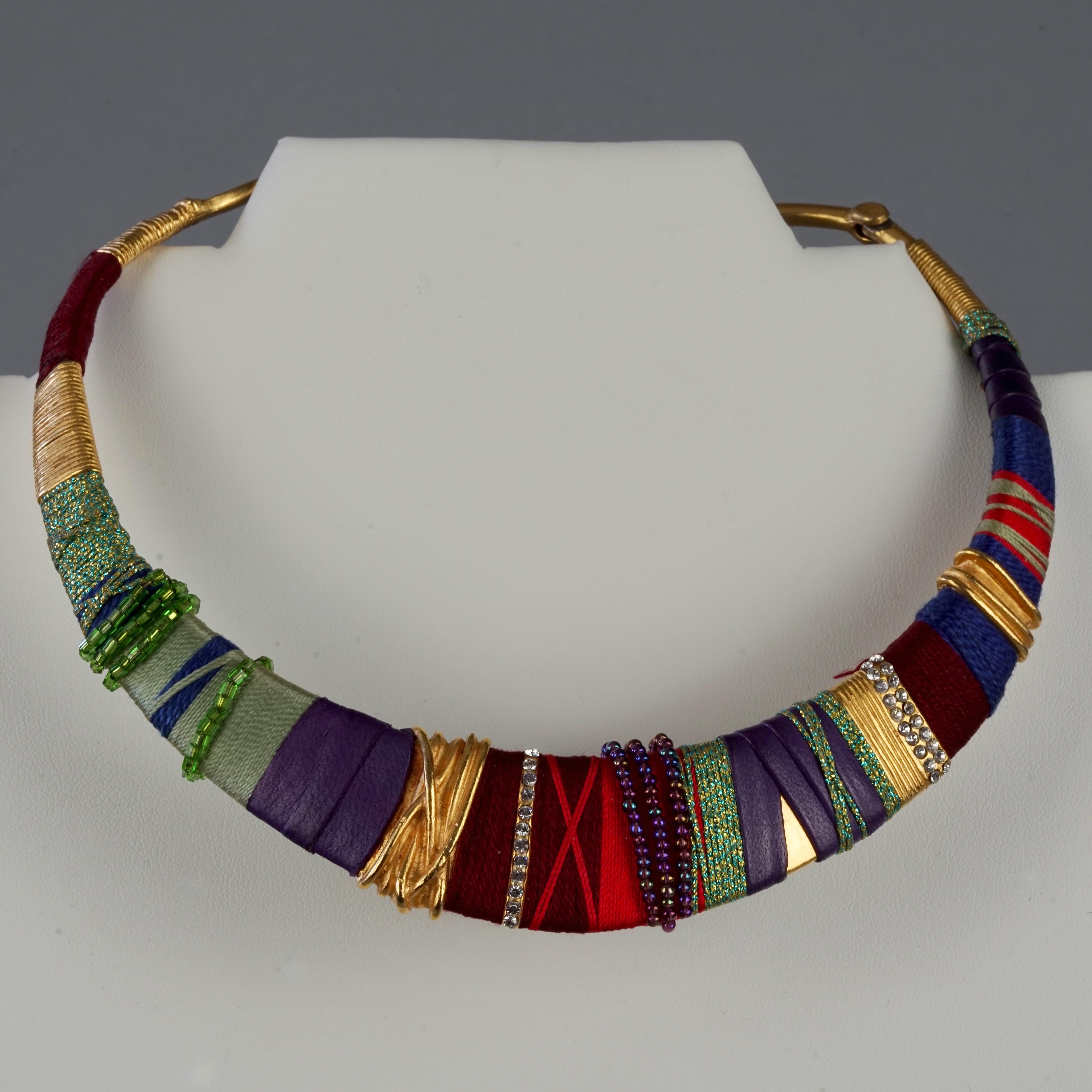 Vintage CHRISTIAN LACROIX Ethnic Masai Rigid Choker Necklace In Excellent Condition For Sale In Kingersheim, Alsace