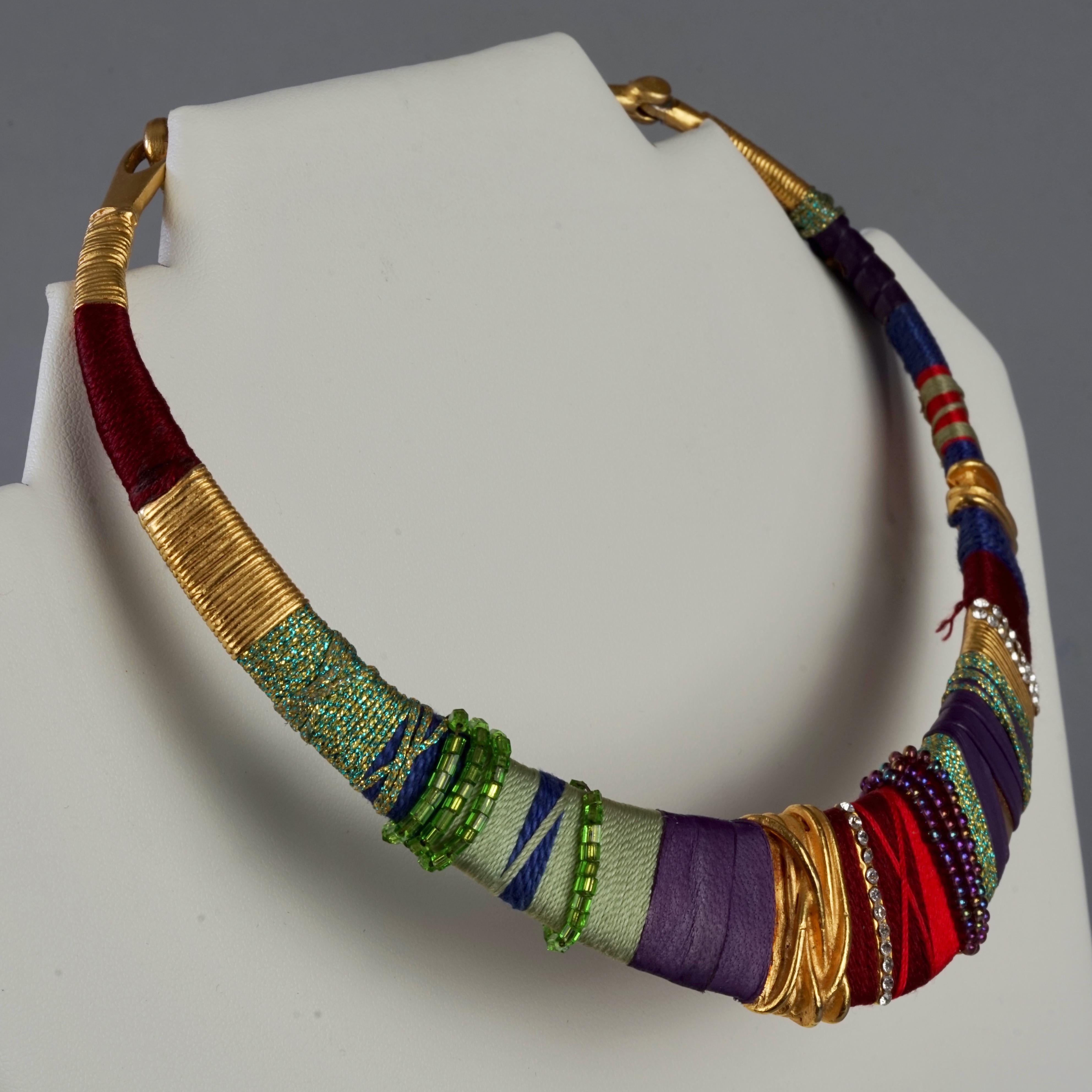 Vintage CHRISTIAN LACROIX Ethnic Masai Rigid Choker Necklace For Sale 1