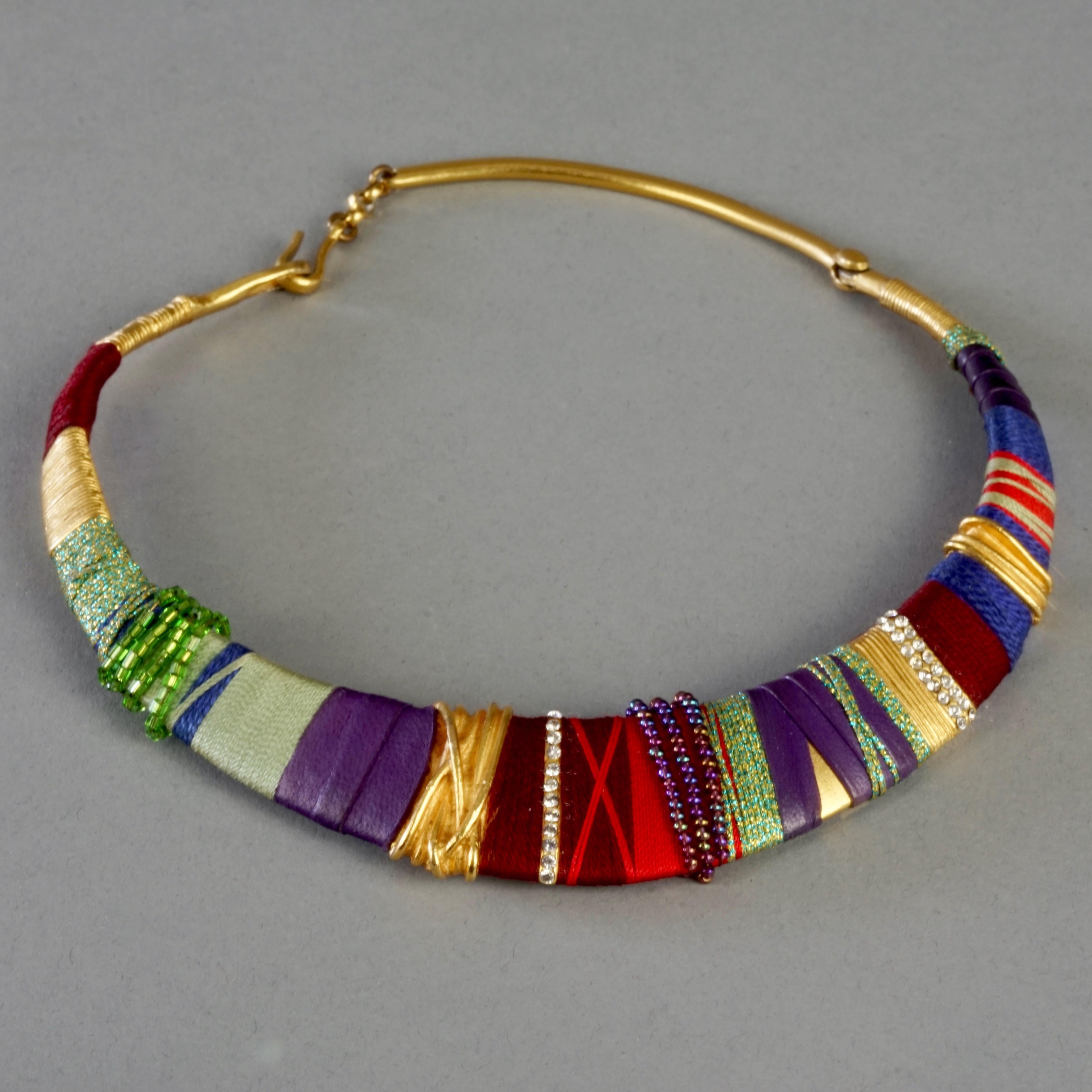 Vintage CHRISTIAN LACROIX Ethnic Masai Rigid Choker Necklace For Sale 2