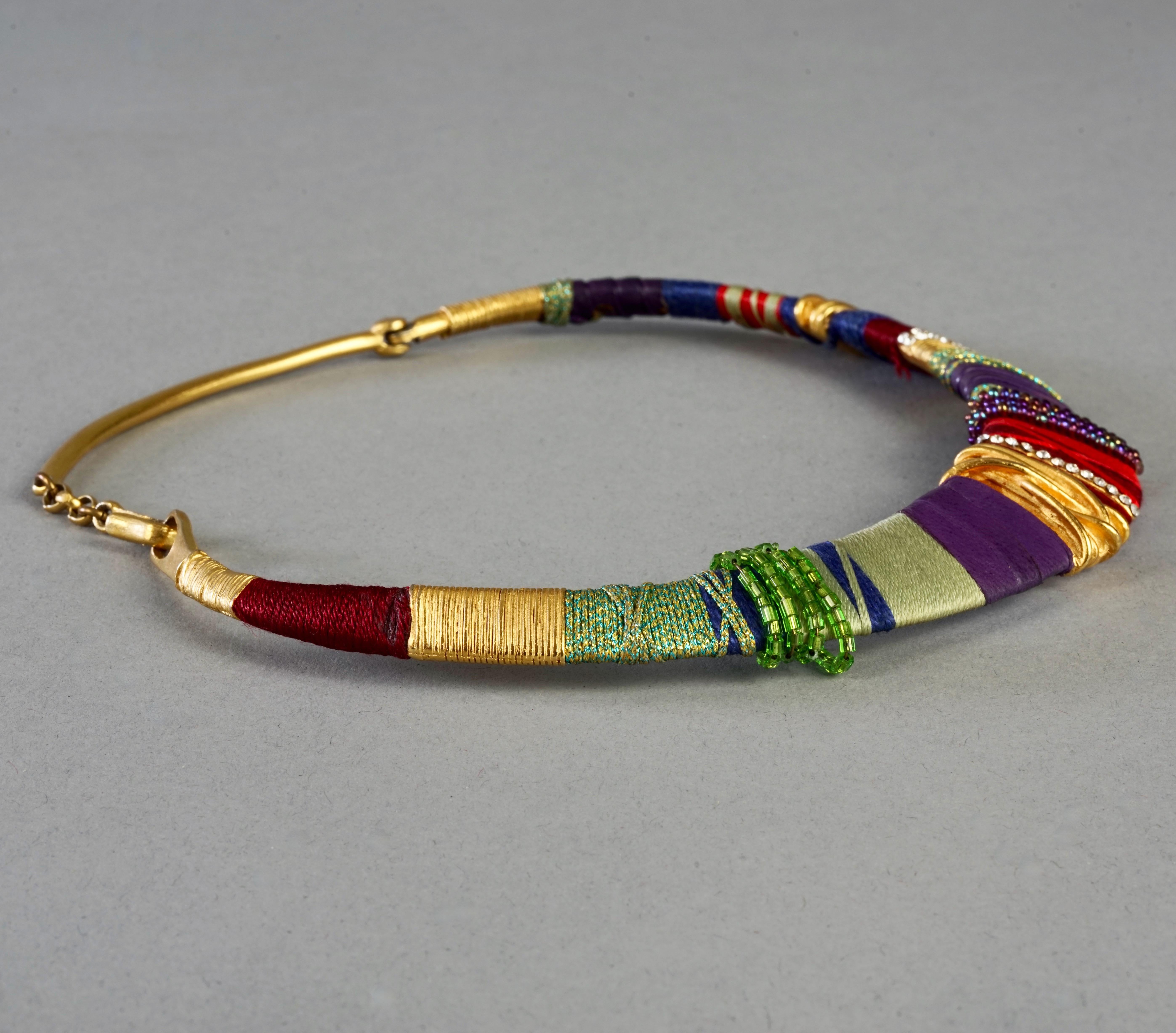 Vintage CHRISTIAN LACROIX Ethnic Masai Rigid Choker Necklace For Sale 3