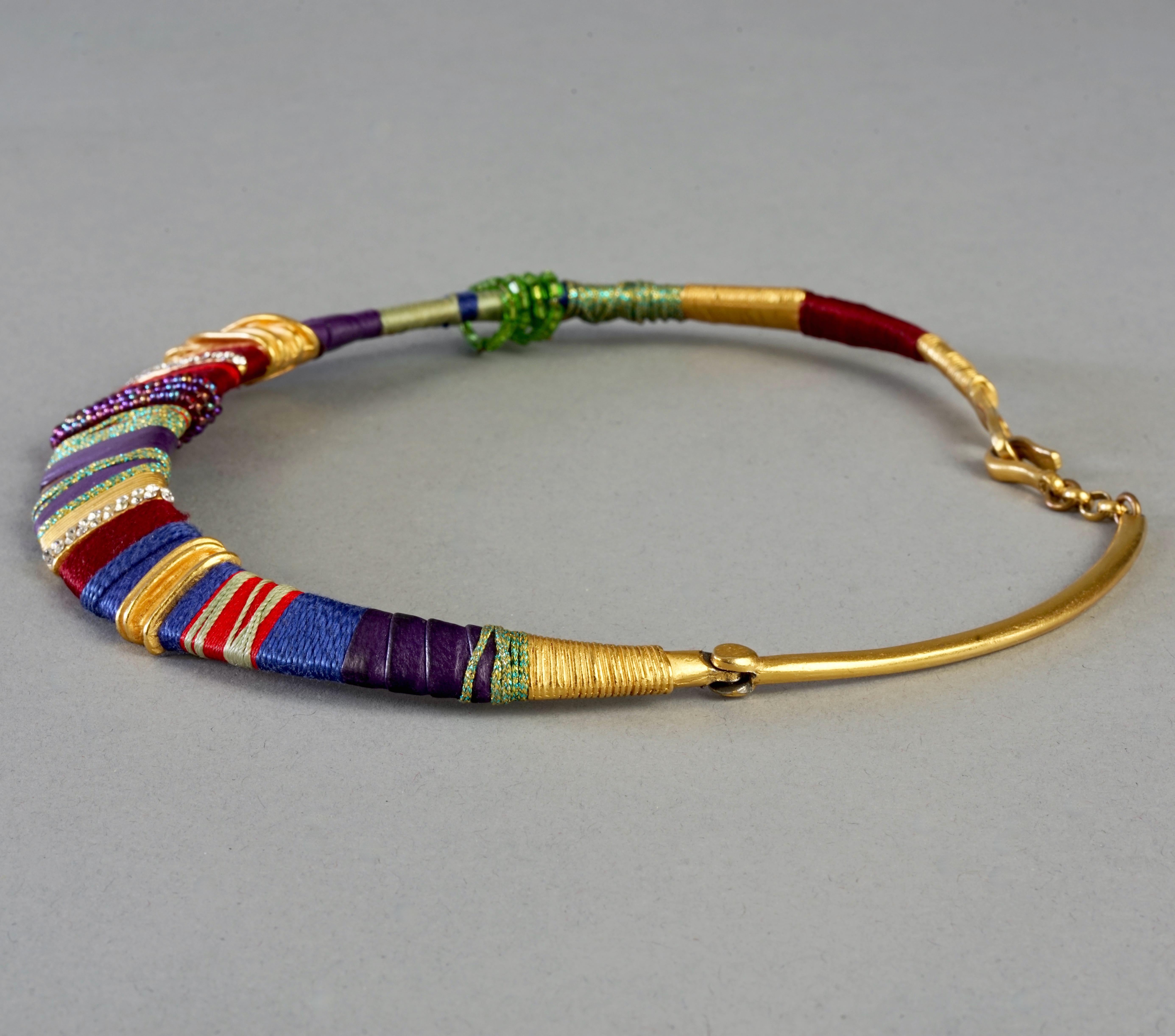Vintage CHRISTIAN LACROIX Ethnic Masai Rigid Choker Necklace For Sale 4