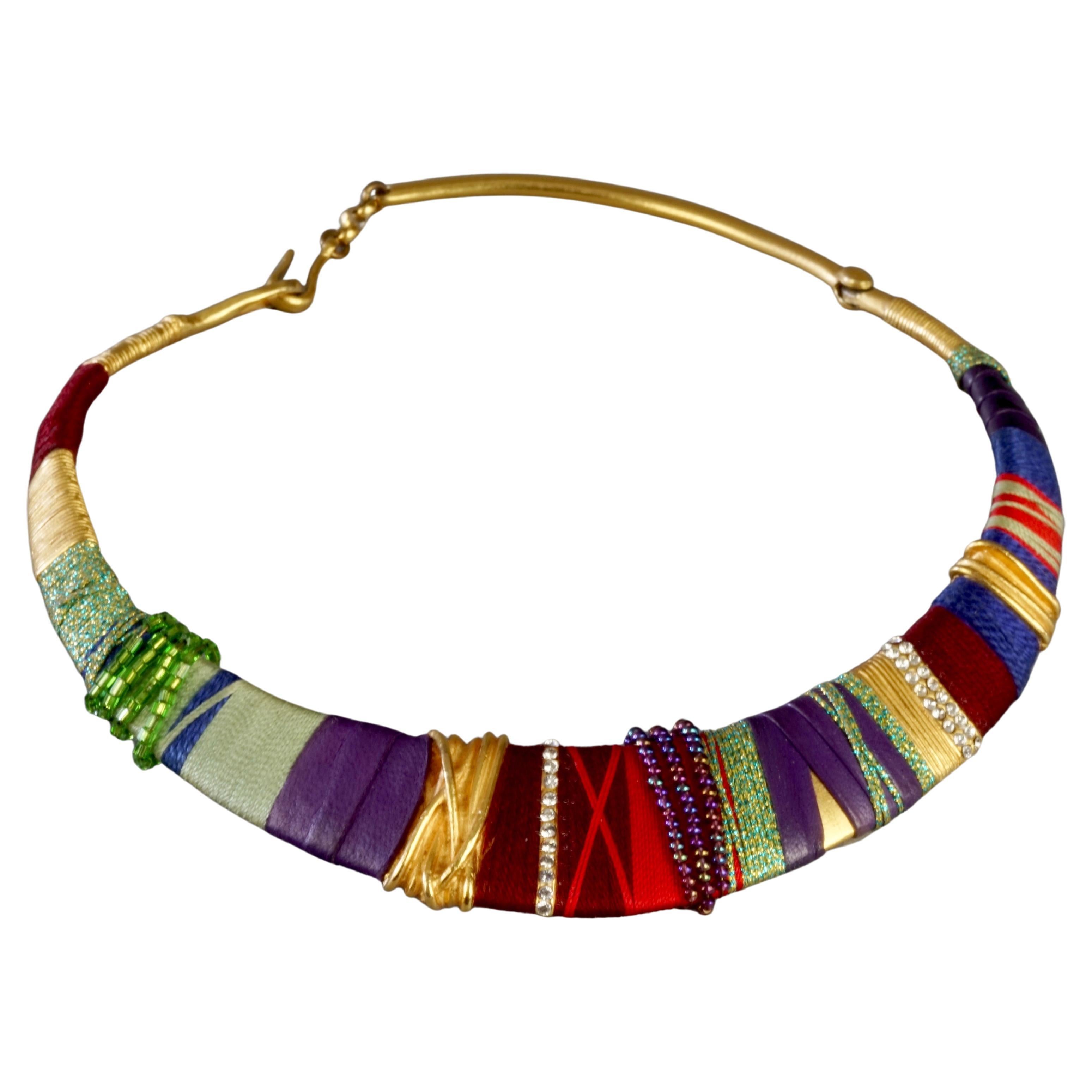 Vintage CHRISTIAN LACROIX Ethnic Masai Rigid Choker Necklace For Sale