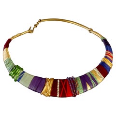 Vintage CHRISTIAN LACROIX Ethnic Masai Rigid Choker Necklace