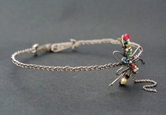Vintage CHRISTIAN LACROIX Flower Braided Rigid Choker