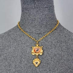 Vintage CHRISTIAN LACROIX Gerahmte Vogel Porträt Herz Anhänger Halskette