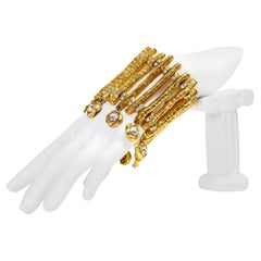 Bracciale d'oro vintage Christian Lacroix con cristalli pendenti, circa anni '90