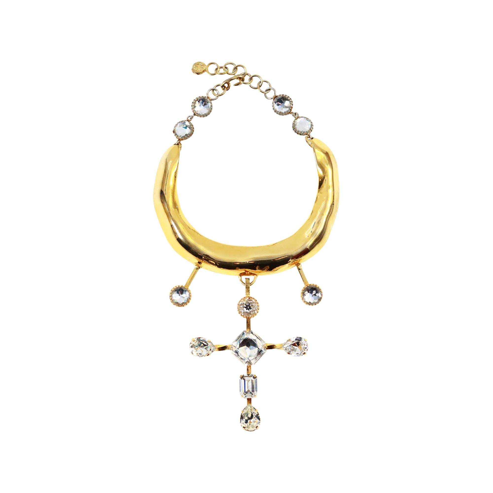 Artista Christian Lacroix d'epoca, girocollo lungo con diamanti d'oro, circa anni '90 in vendita