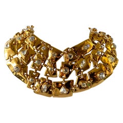 Vintage Christian Lacroix Gold Diamante Statement Necklace