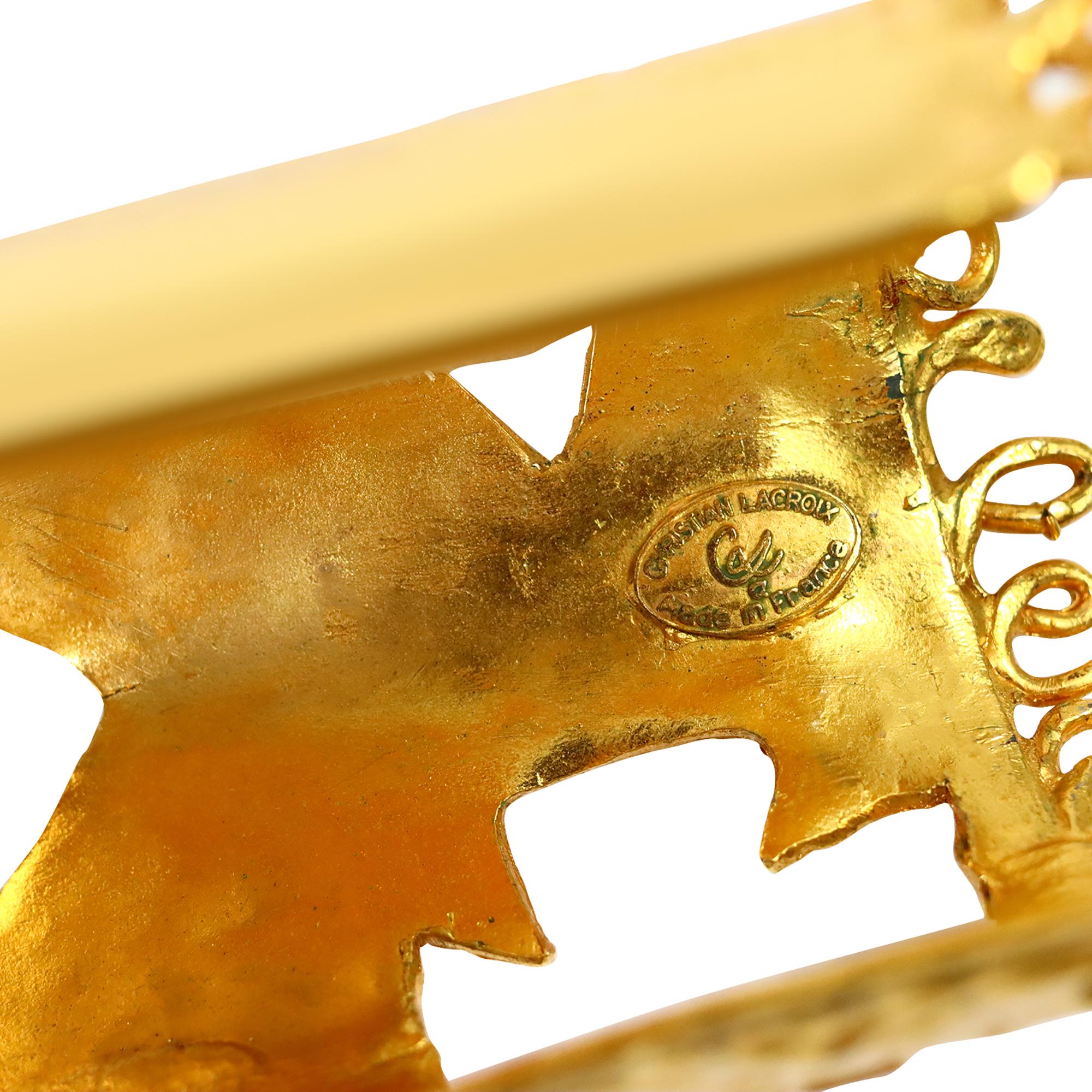 Vintage Christian Lacroix Gold Iconic Cutout Cuff, CIRCA 1990er Jahre im Angebot 3