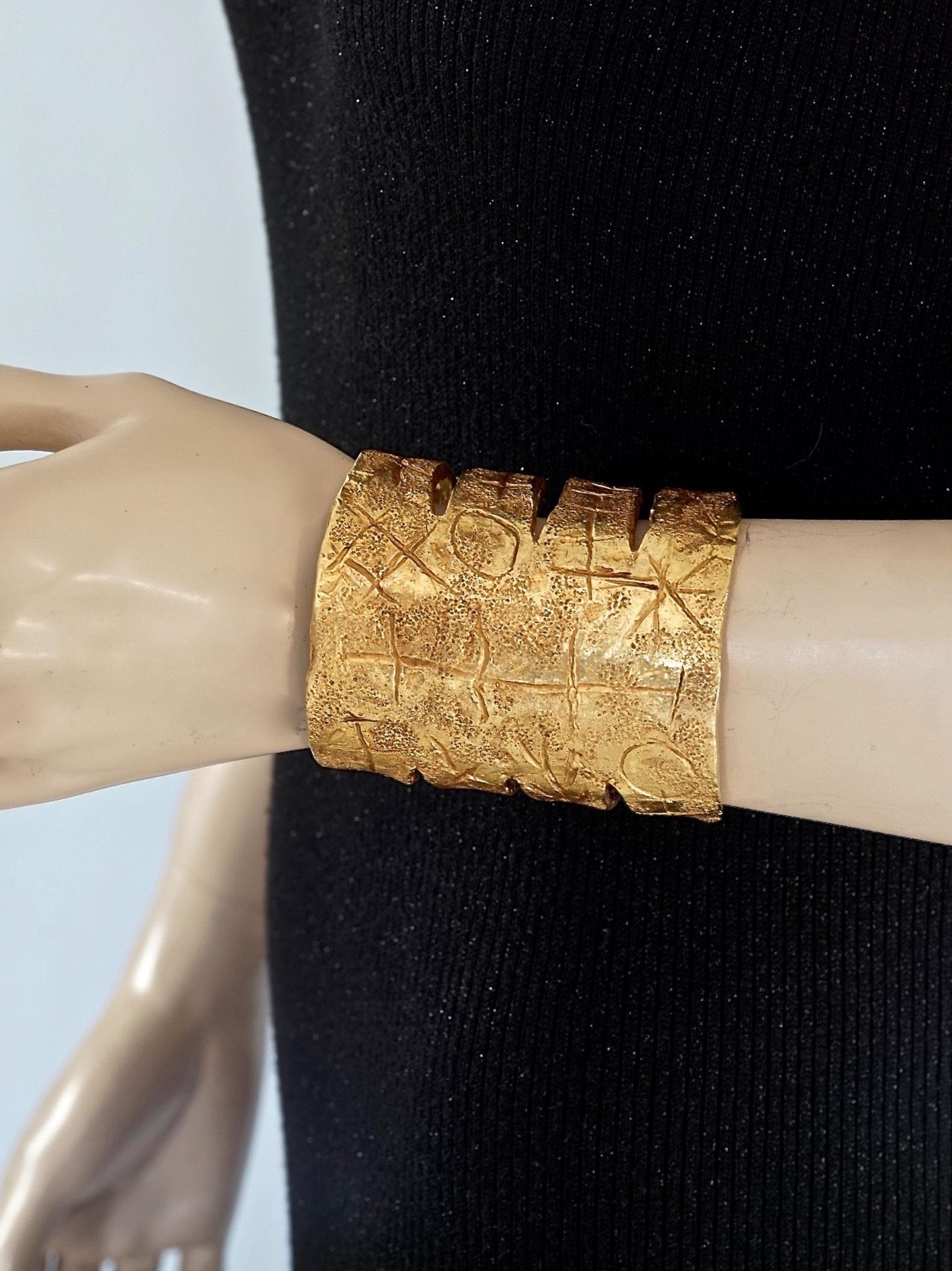 Women's Vintage CHRISTIAN LACROIX Graffiti Claw Wide Cuff Bracelet For Sale