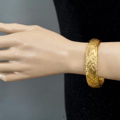 Vintage CHRISTIAN LACROIX Graffiti Gilt Bangle Bracelet