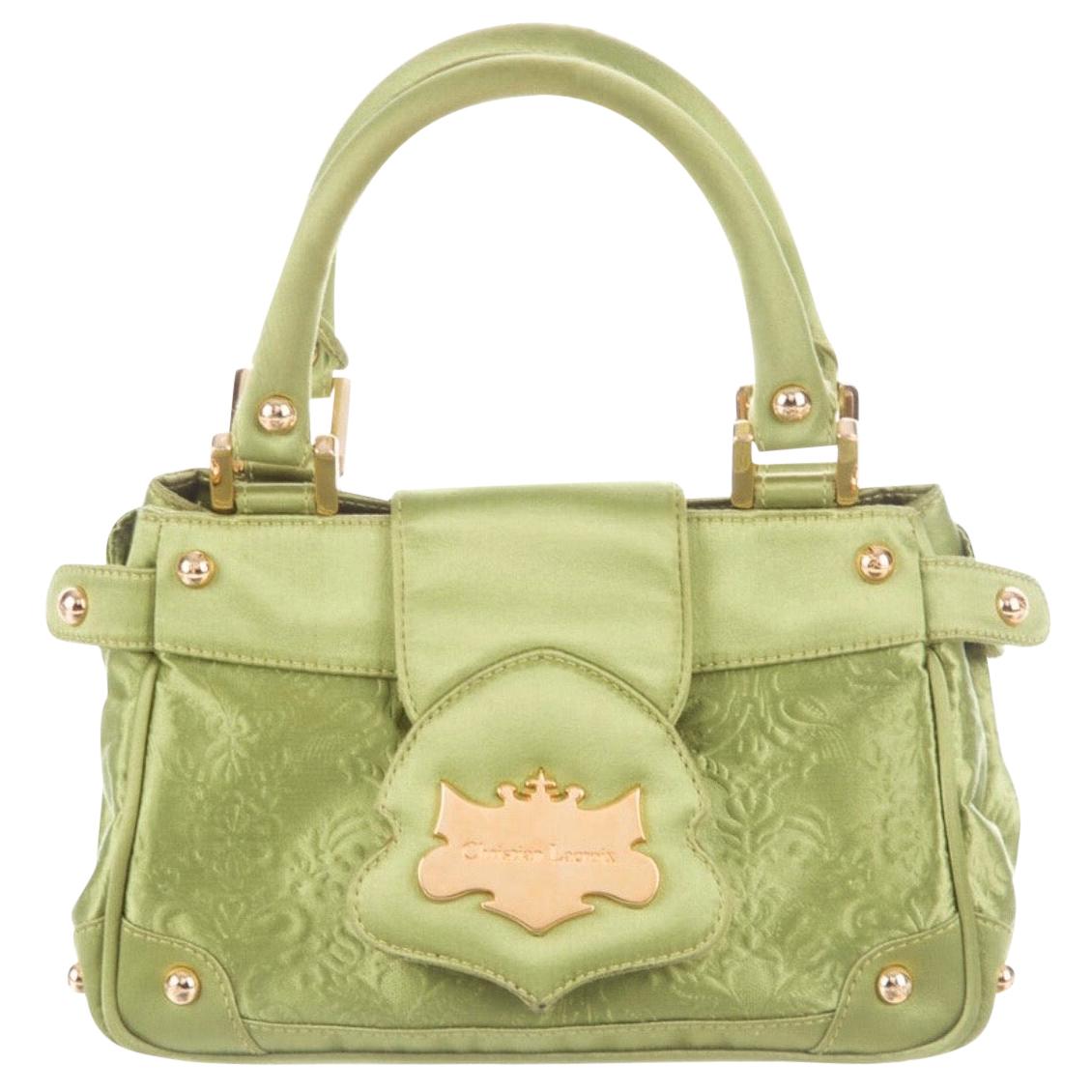 Vintage Christian Lacroix Green Mini Silk Handbag