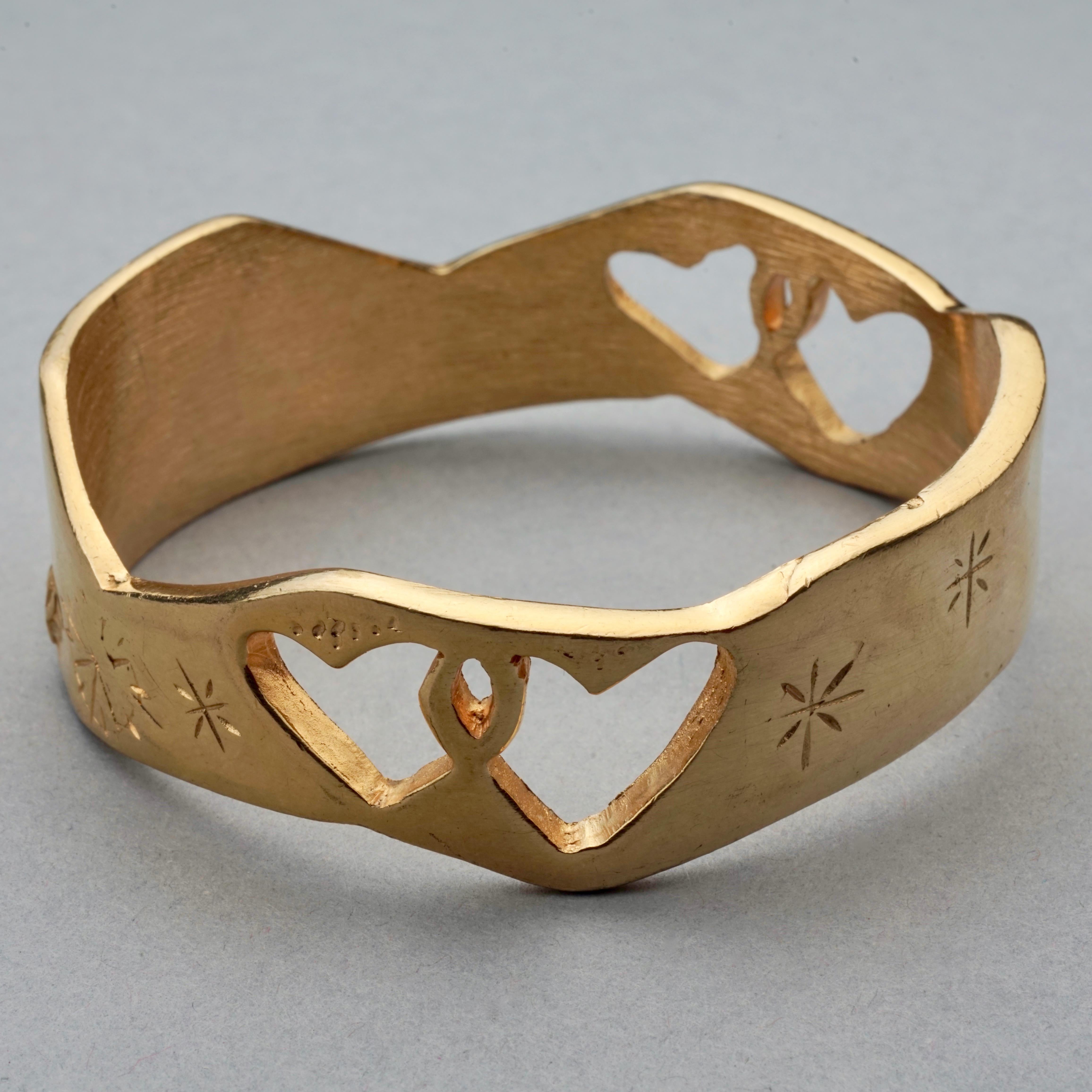 Women's Vintage CHRISTIAN LACROIX Interlocking Heart Cuff Bracelet For Sale
